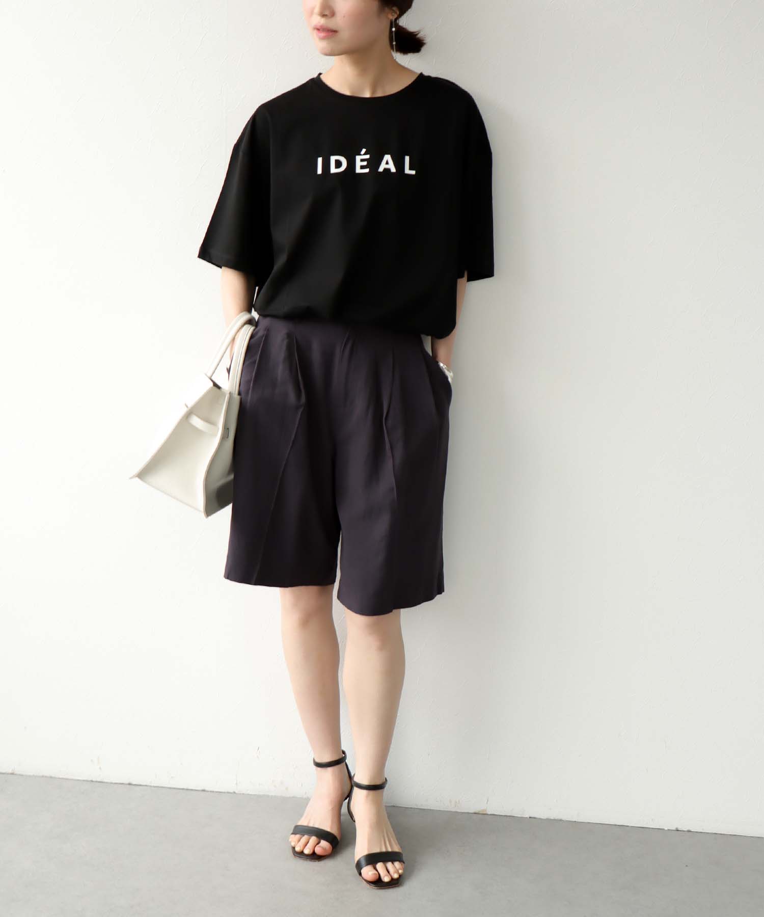HE IDEALロゴ サイドファスナーTシャツ