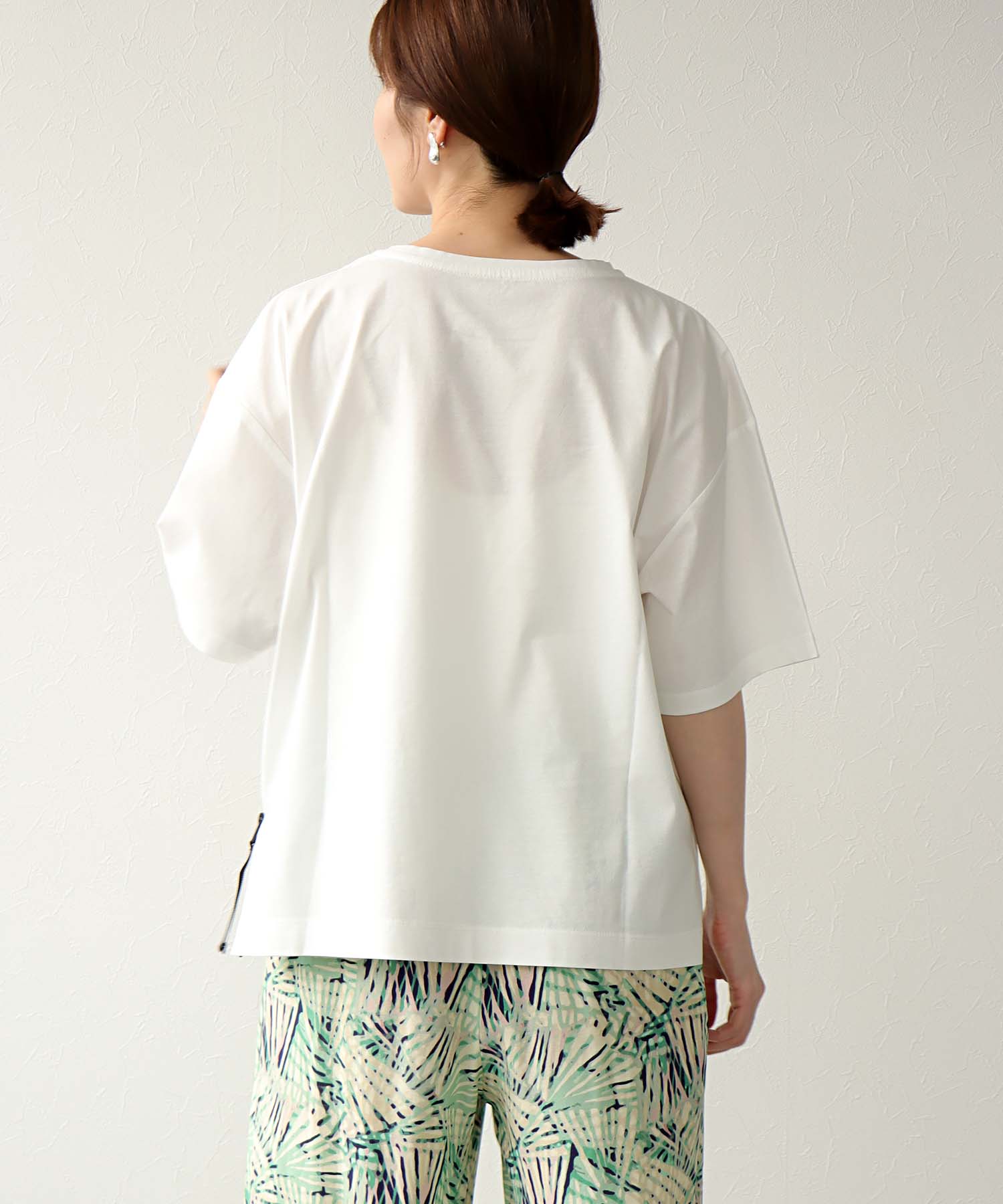 HE IDEALロゴ サイドファスナーTシャツ