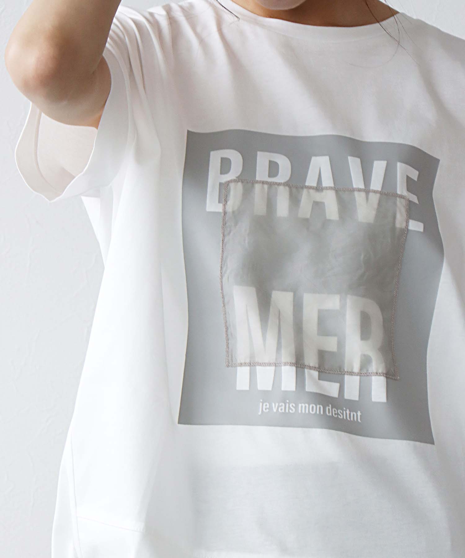 ドロストオーガンジーロゴTシャツ