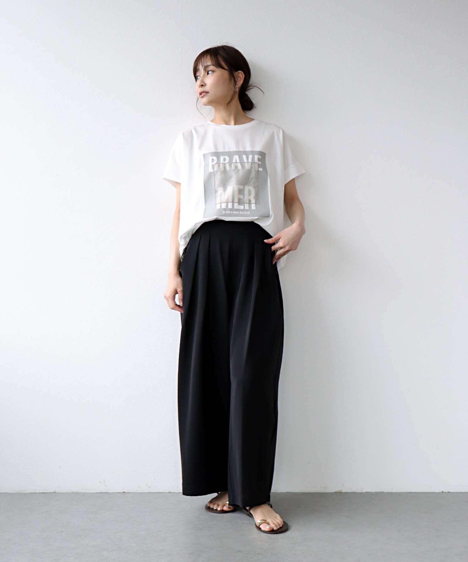 ドロストオーガンジーロゴTシャツ