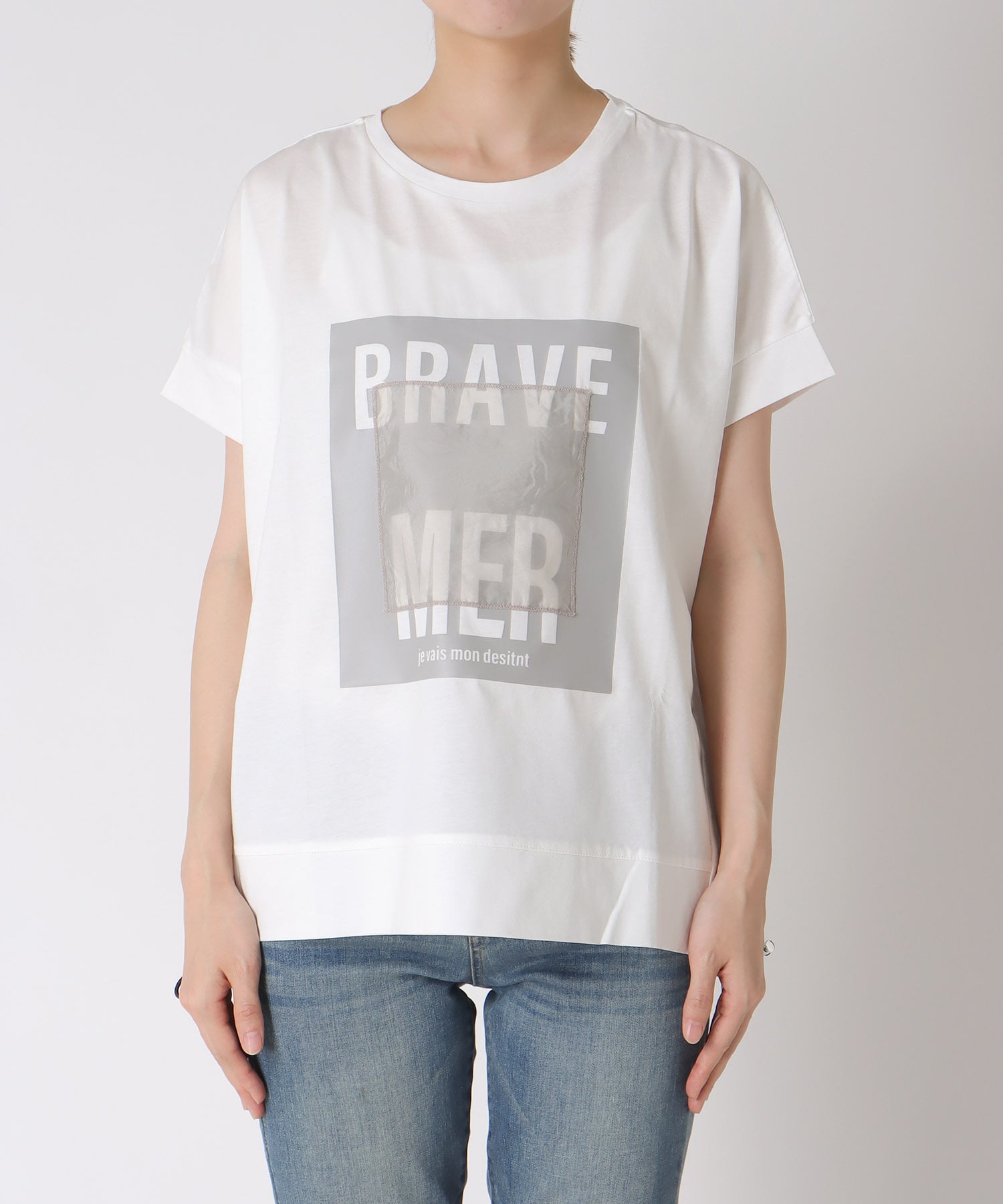 ドロストオーガンジーロゴTシャツ