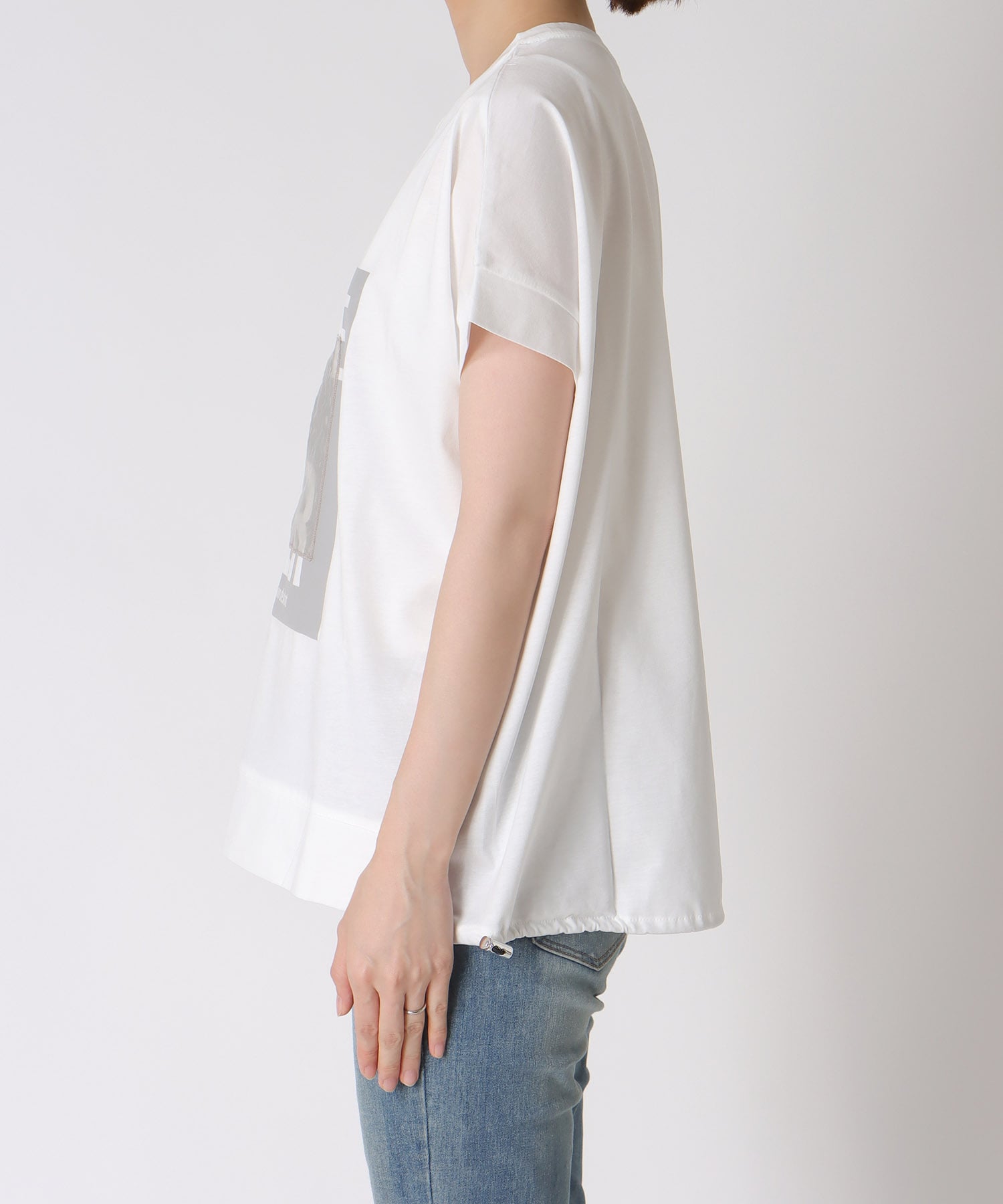 ドロストオーガンジーロゴTシャツ