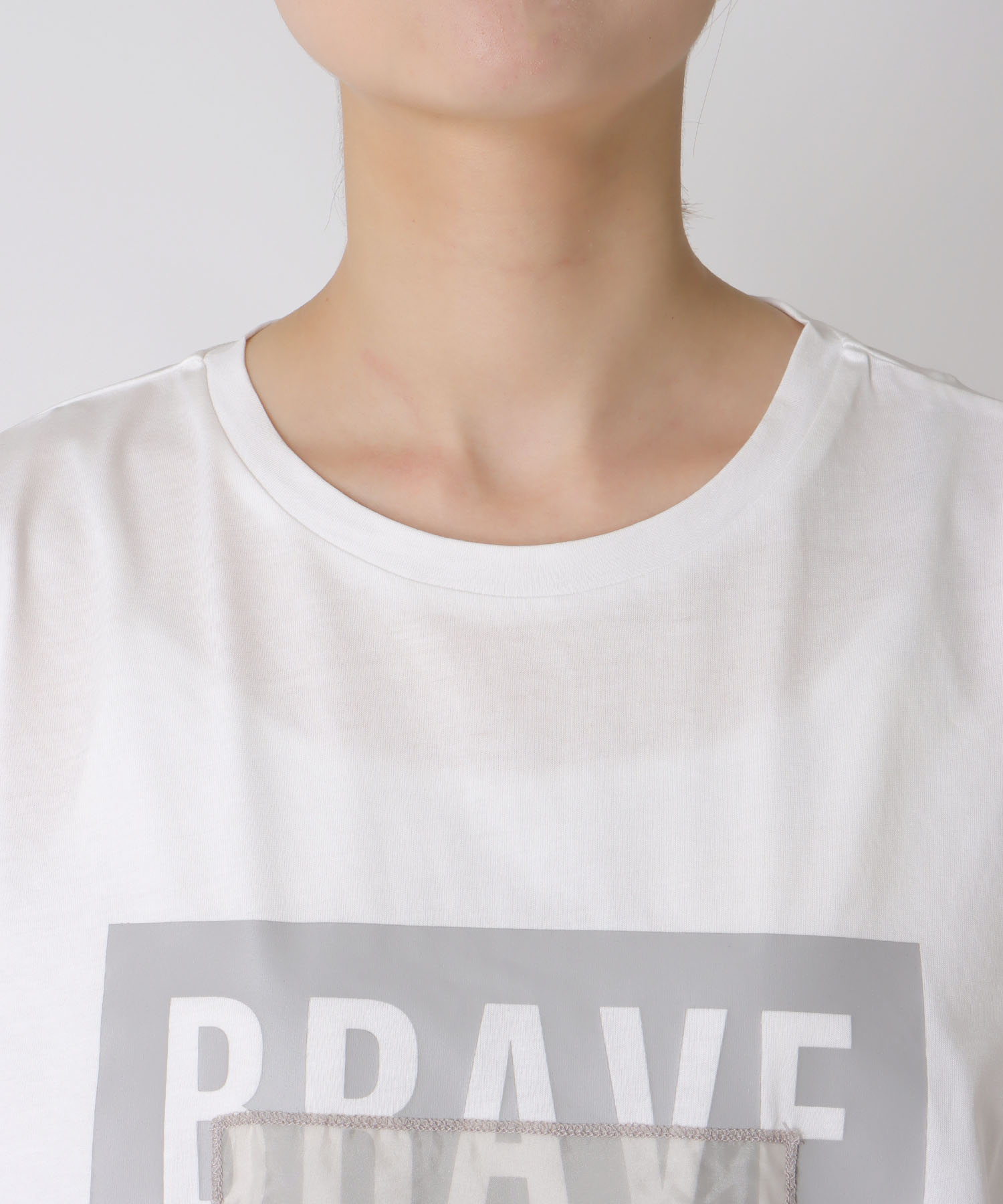 ドロストオーガンジーロゴTシャツ
