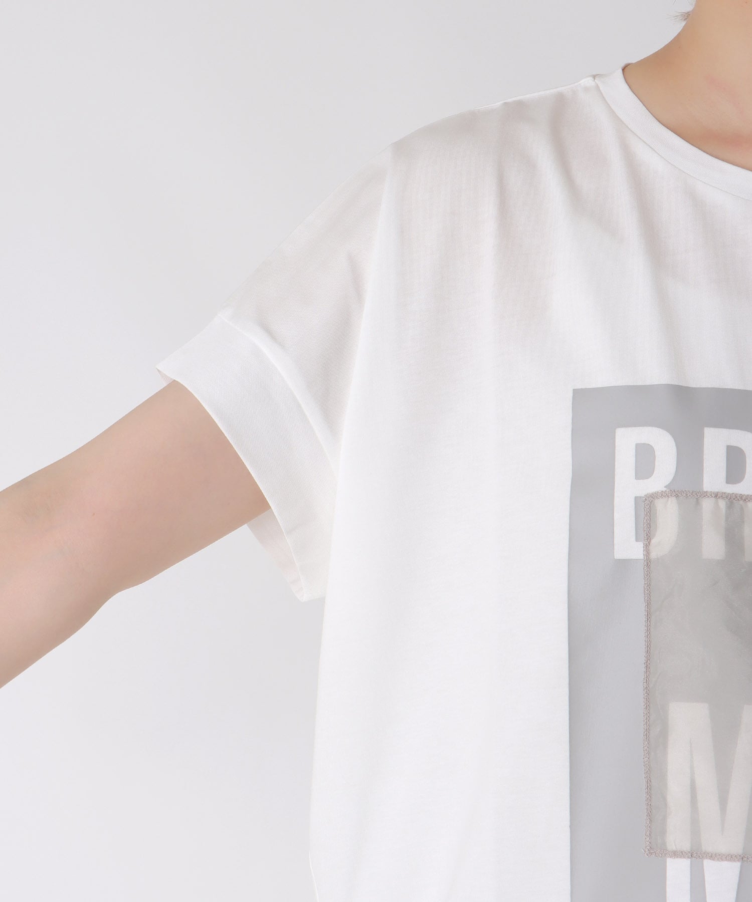ドロストオーガンジーロゴTシャツ