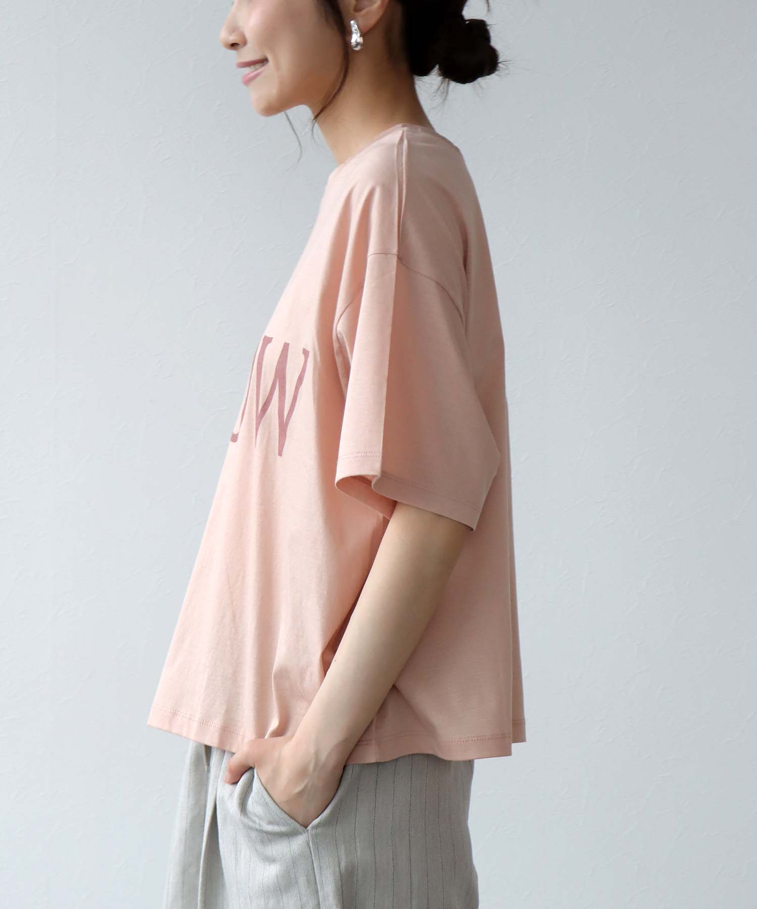 前後2wayBIGロゴショート丈Tシャツ