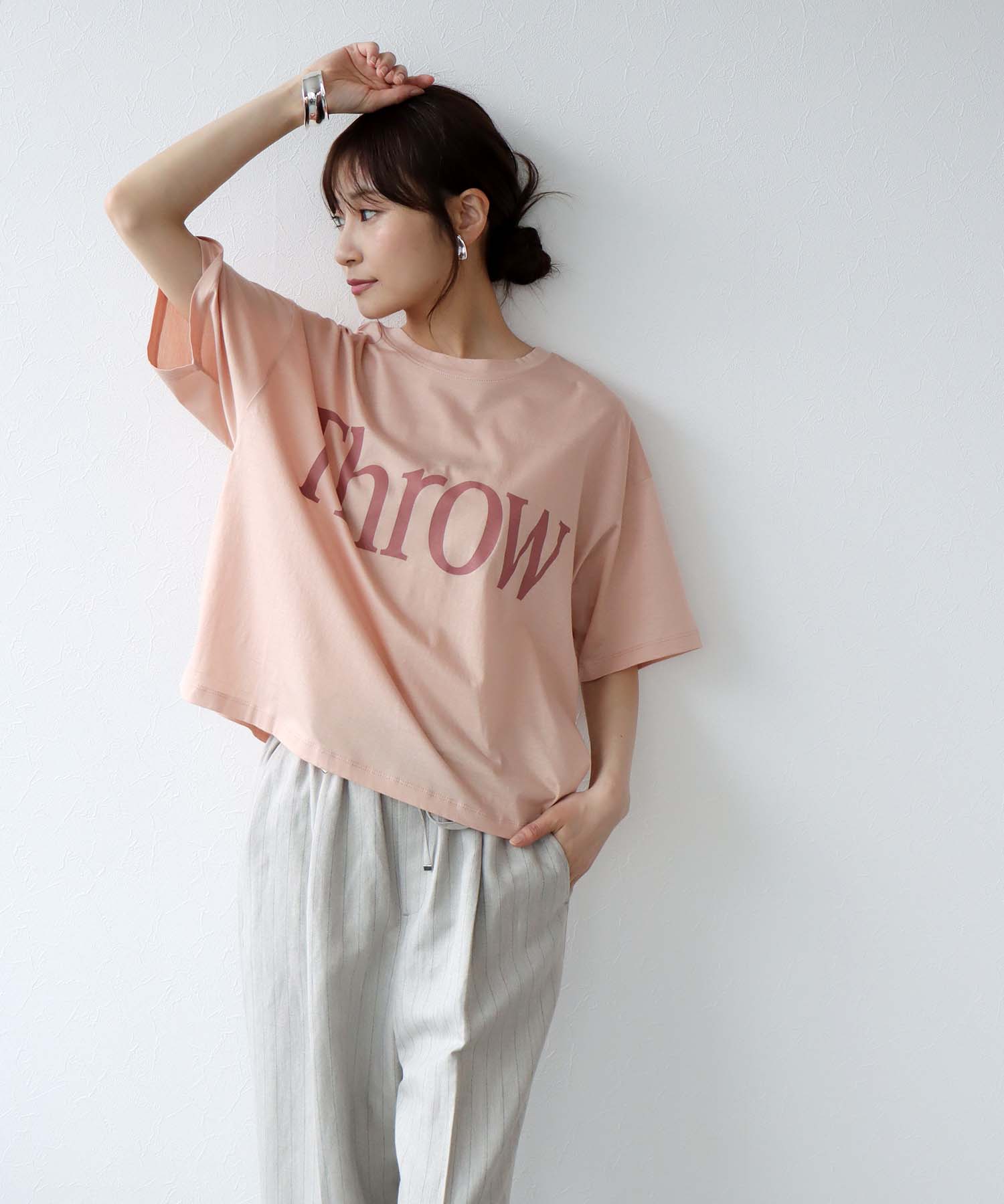前後2wayBIGロゴショート丈Tシャツ