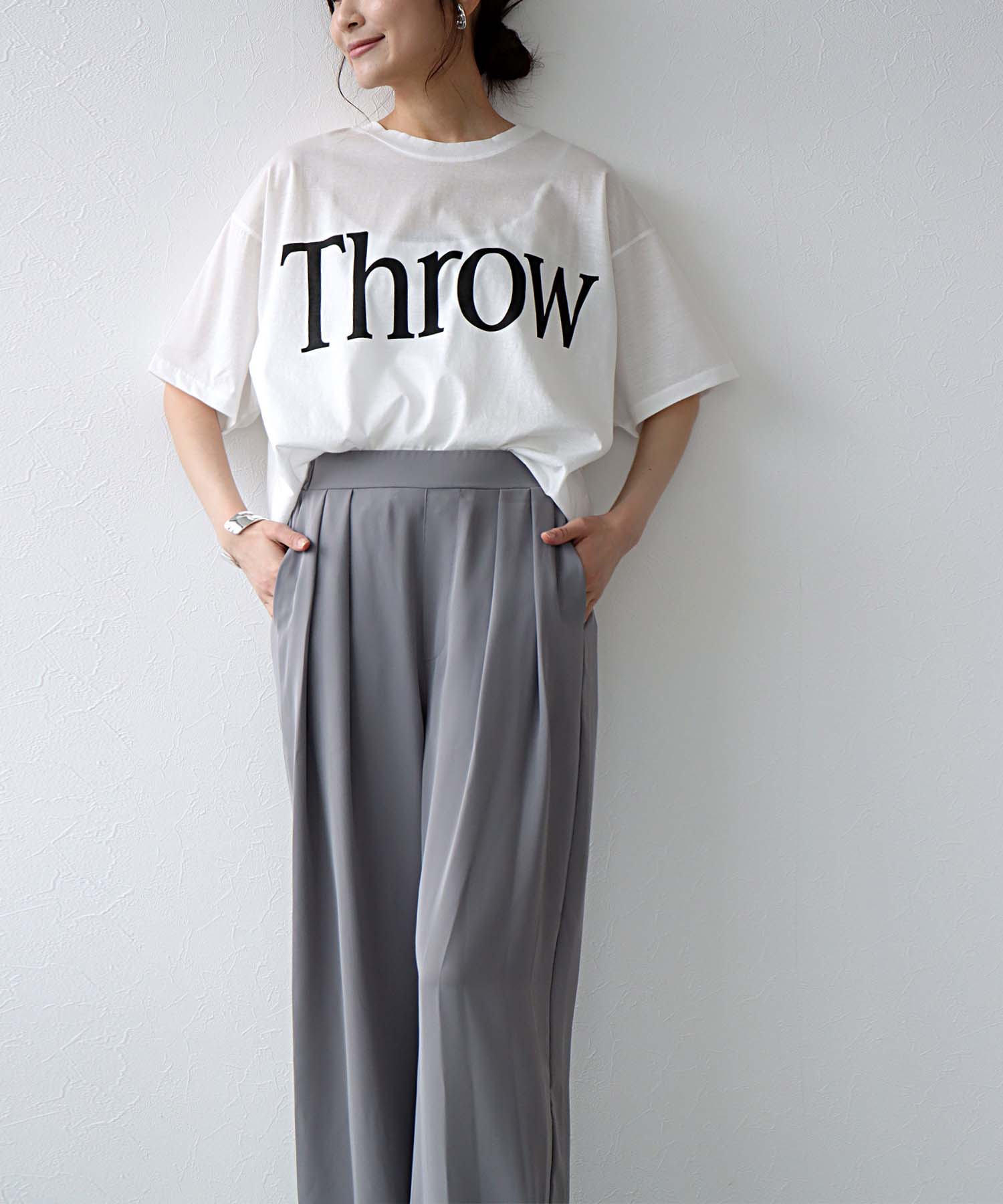 前後2wayBIGロゴショート丈Tシャツ