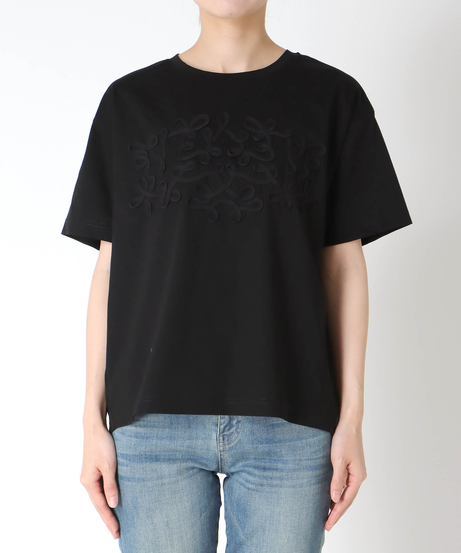 シルケット天竺テープ刺繍Tシャツ