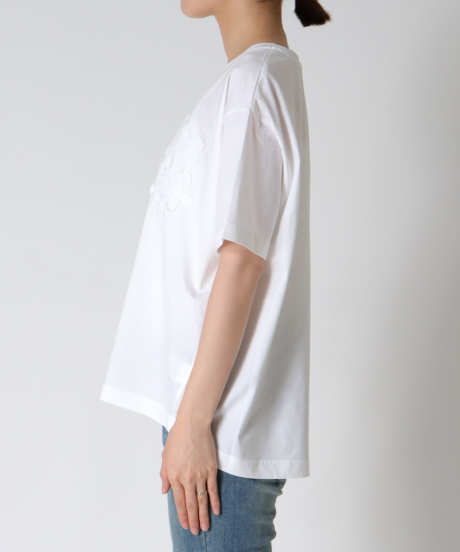 シルケット天竺テープ刺繍Tシャツ