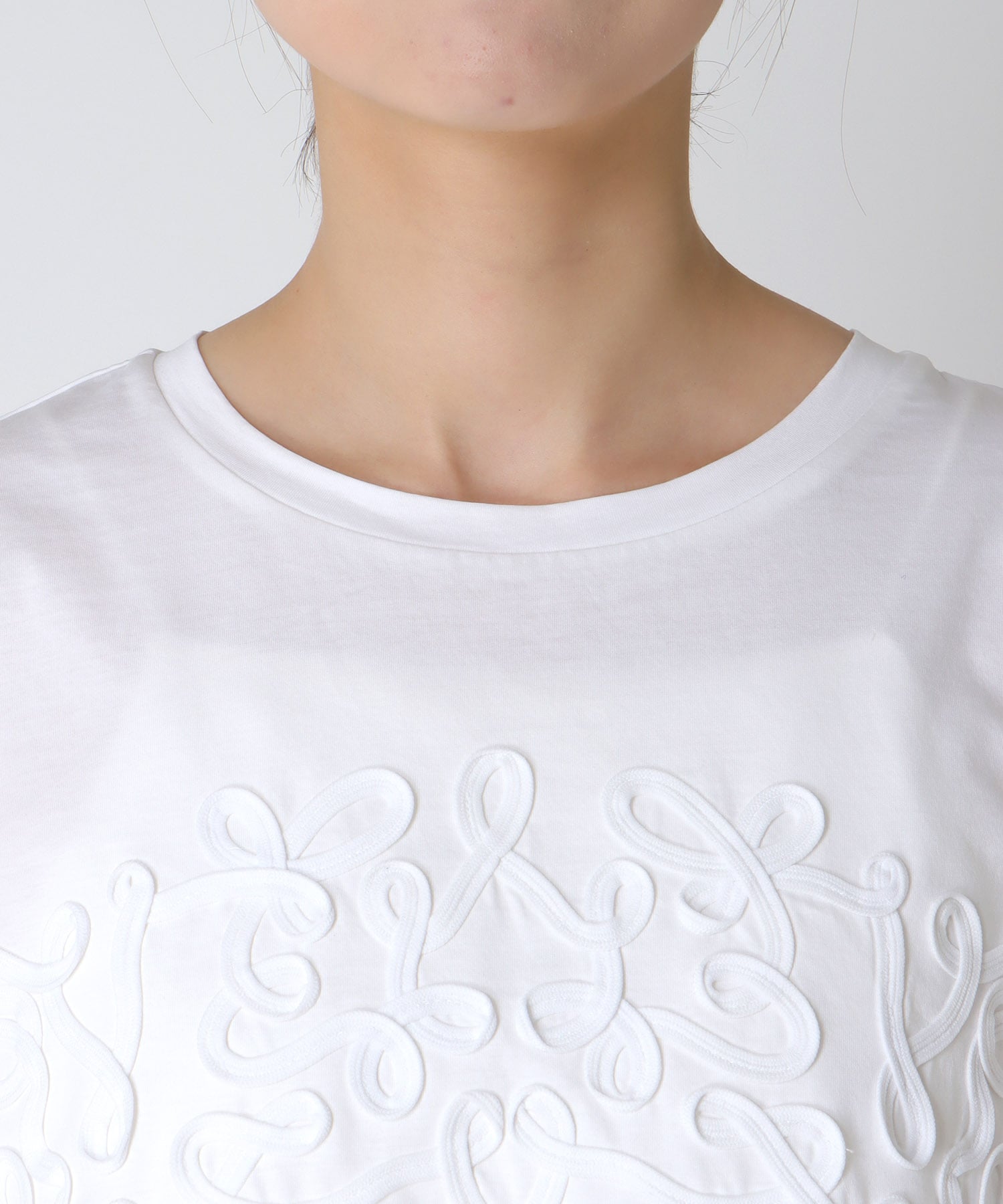 シルケット天竺テープ刺繍Tシャツ