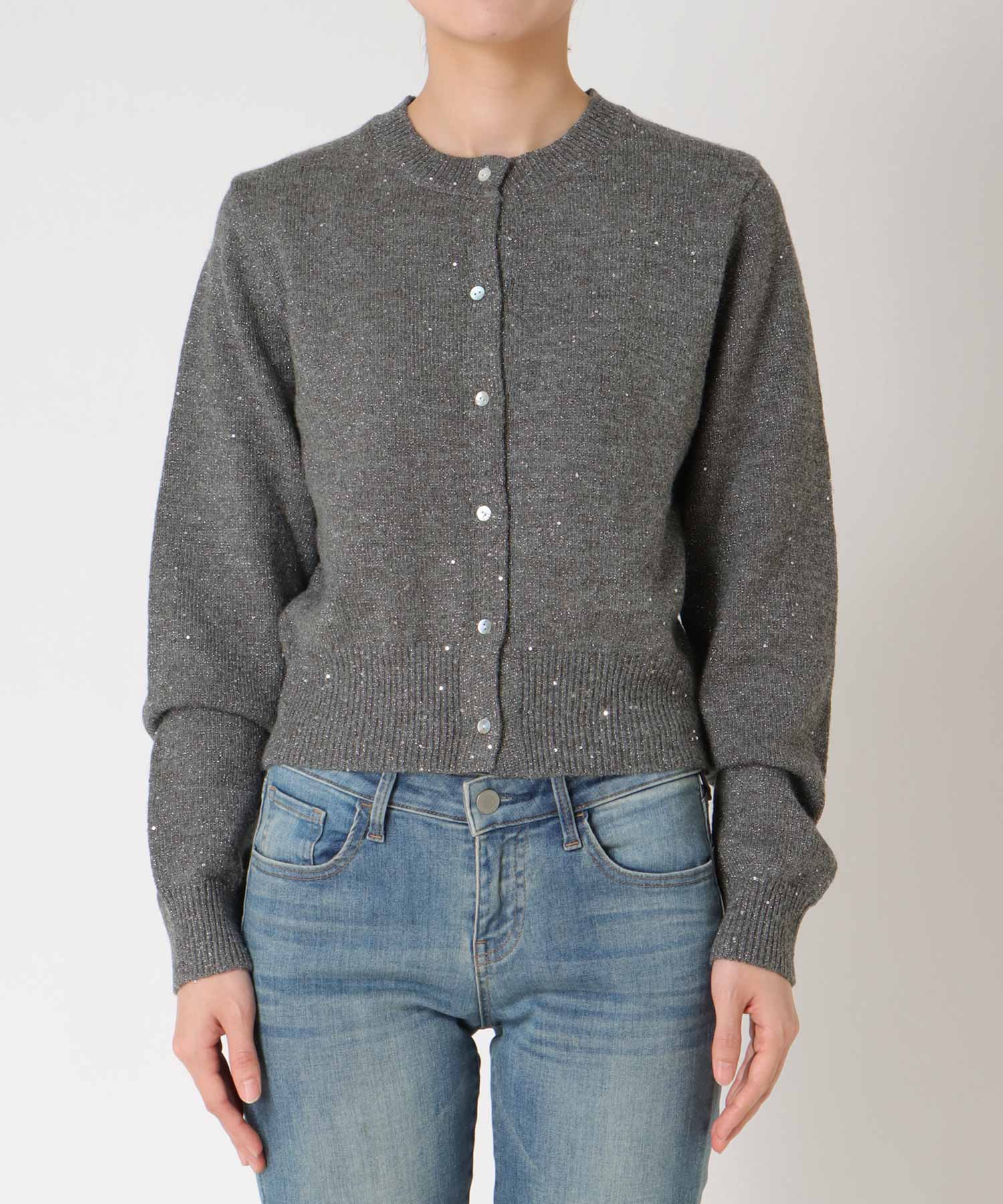 スパンコールラメカーディガン