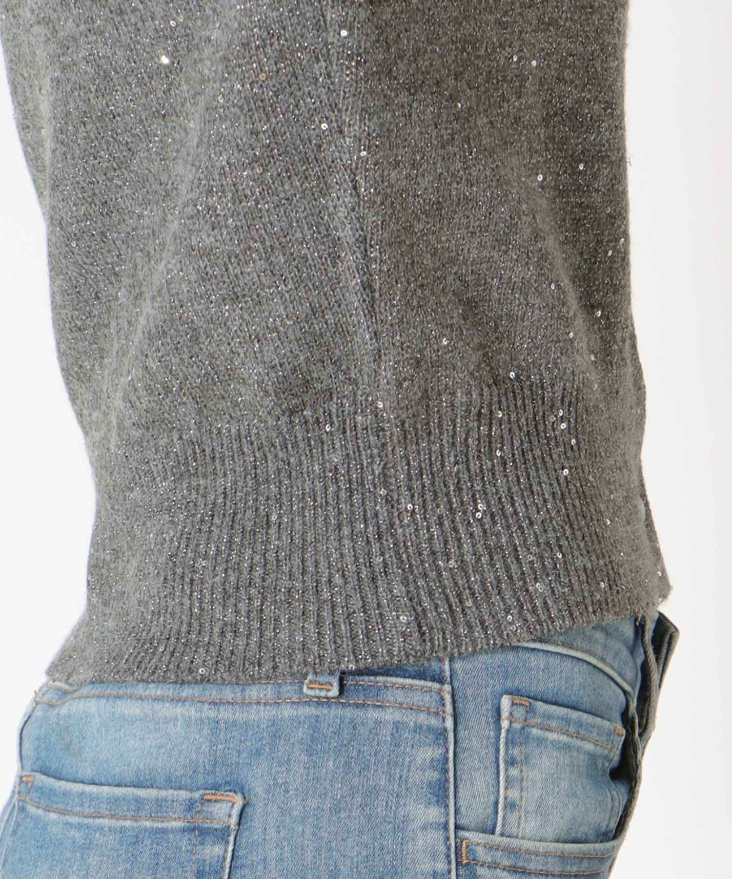 スパンコールラメカーディガン