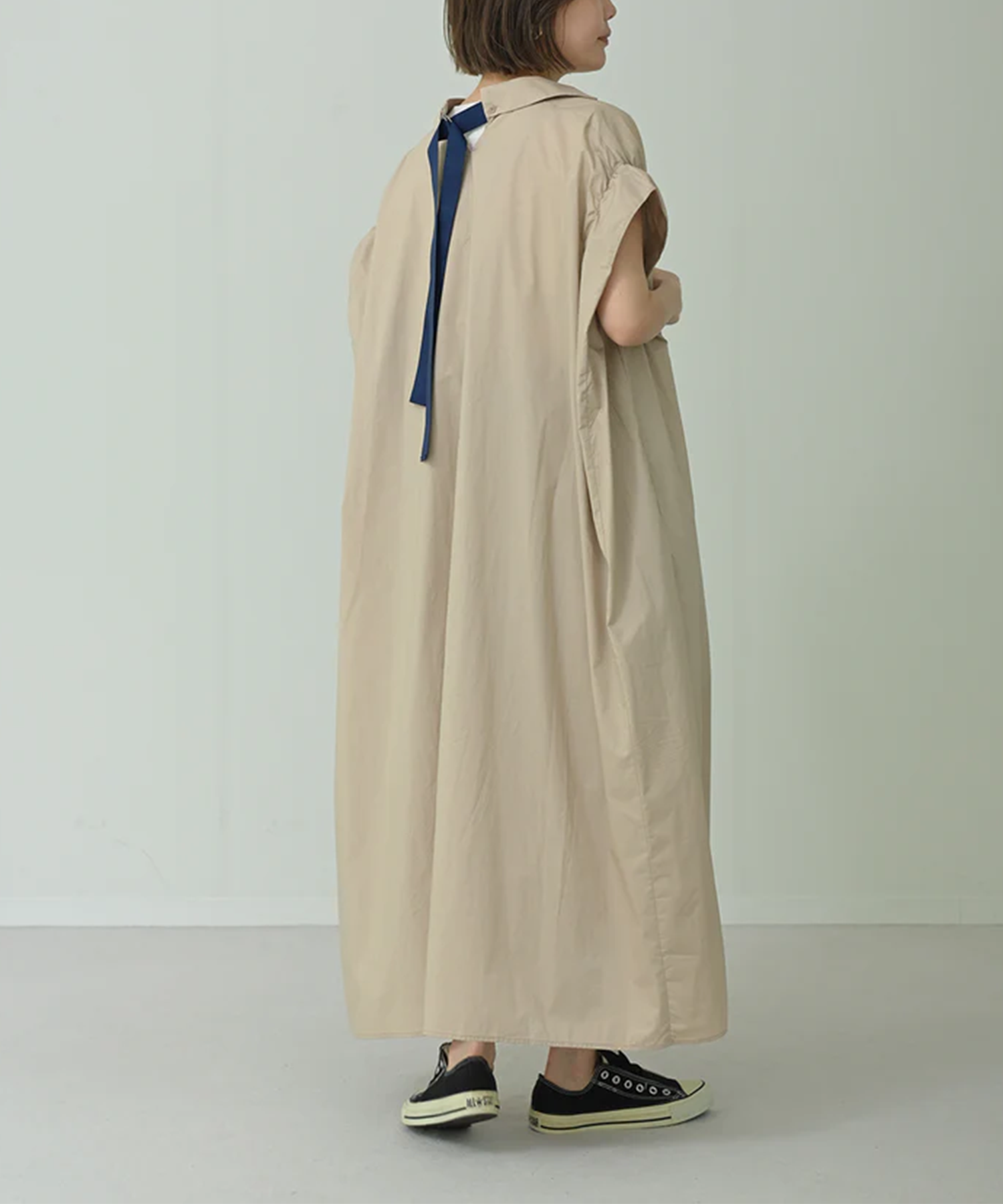 バックテープシャツワンピース