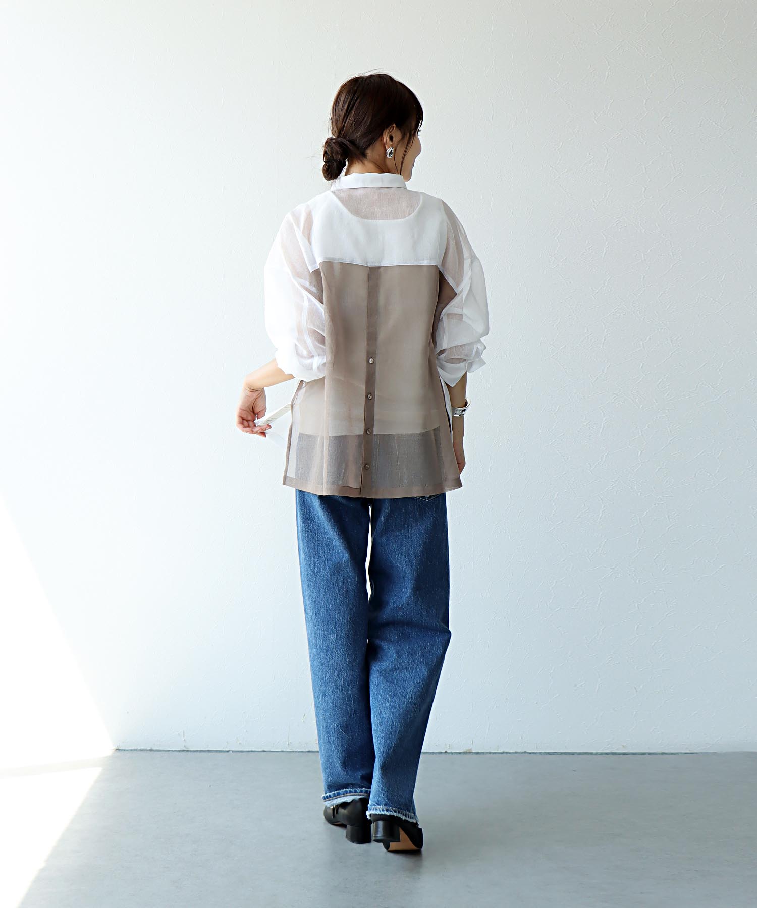 シアーリネンライクシャツ