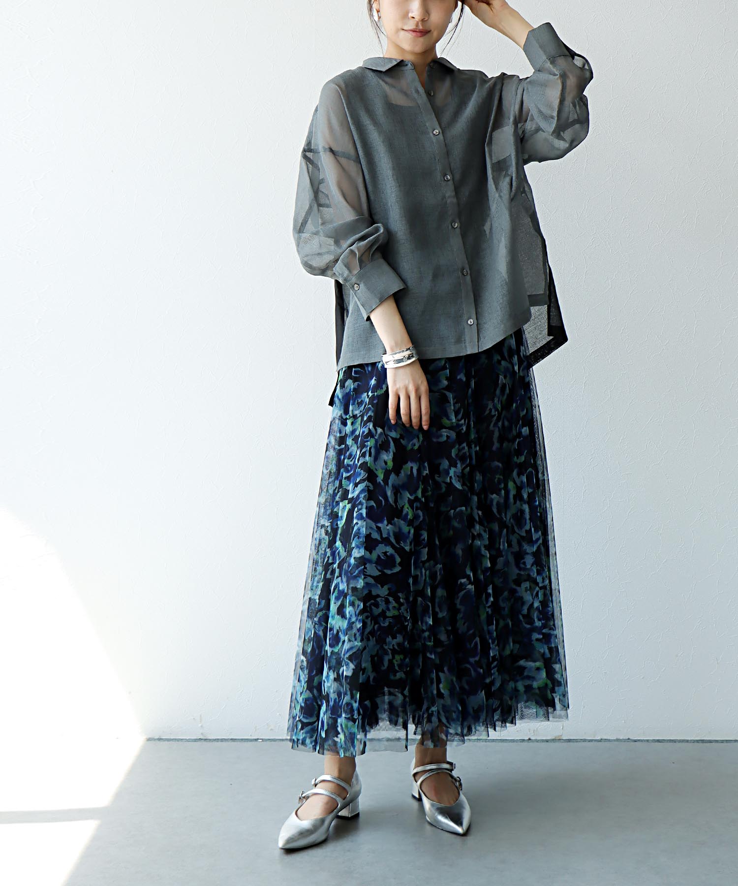 シアーリネンライクシャツ