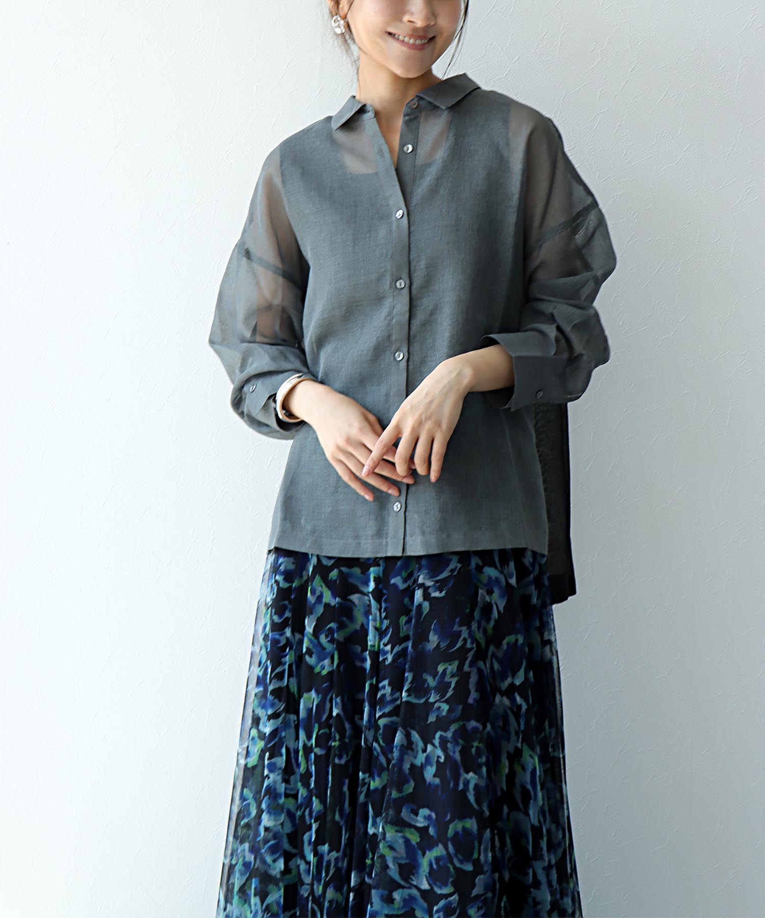 シアーリネンライクシャツ