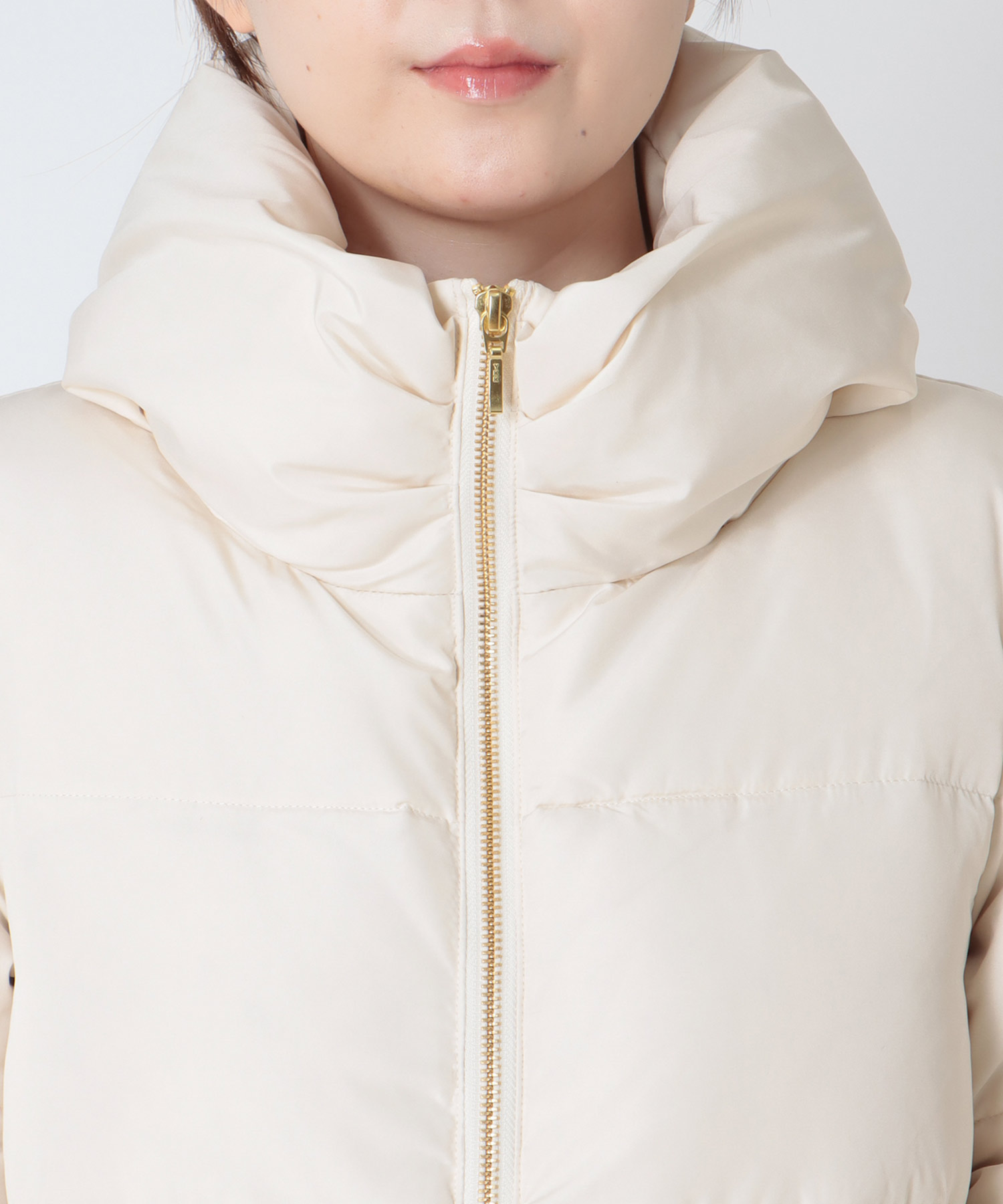 ツィード×タフタ ダウンジャケット