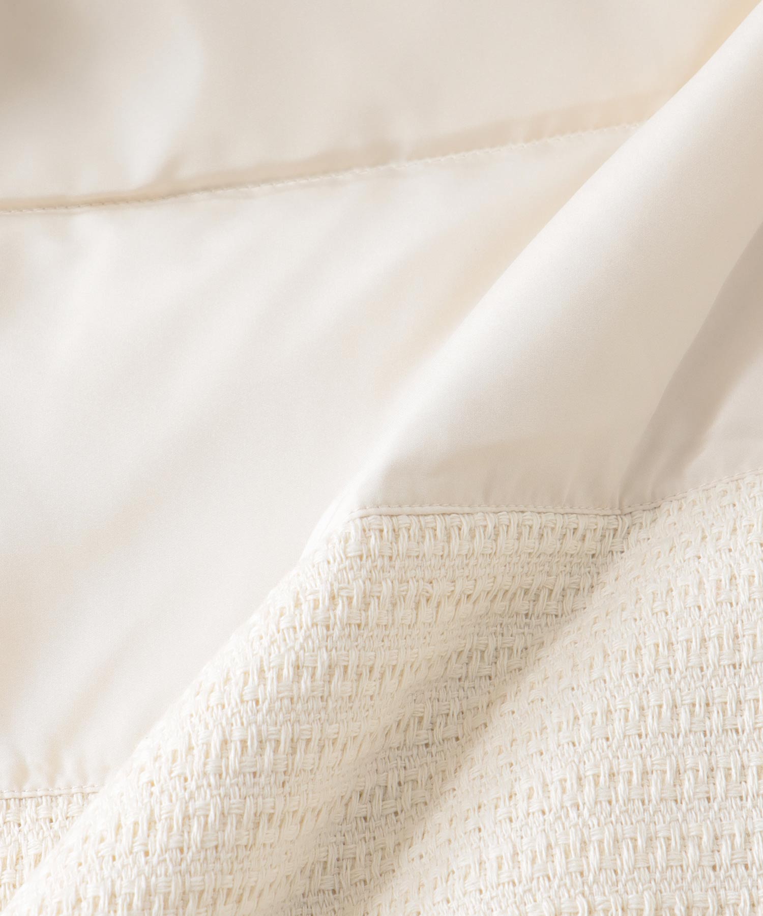 ツィード×タフタ ダウンジャケット