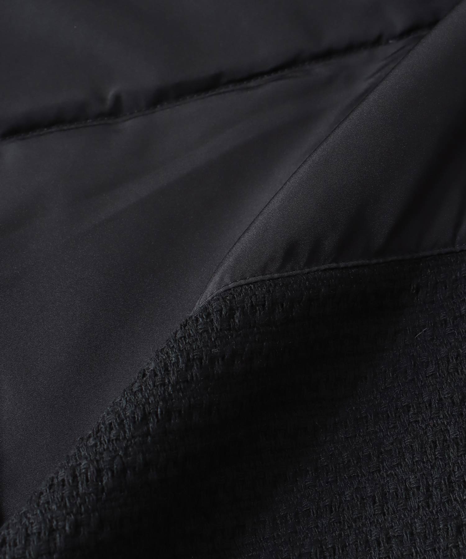 ツィード×タフタ ダウンジャケット