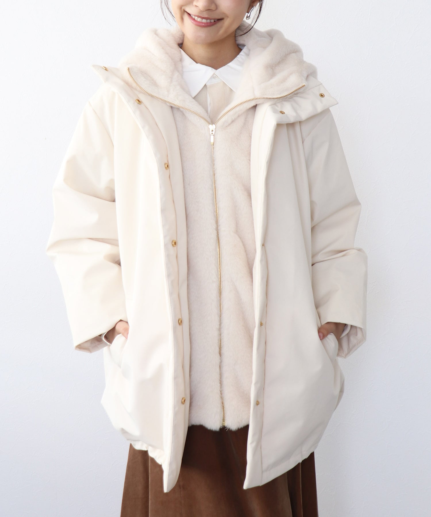 ステッチレス ライナー付きダウンジャケット