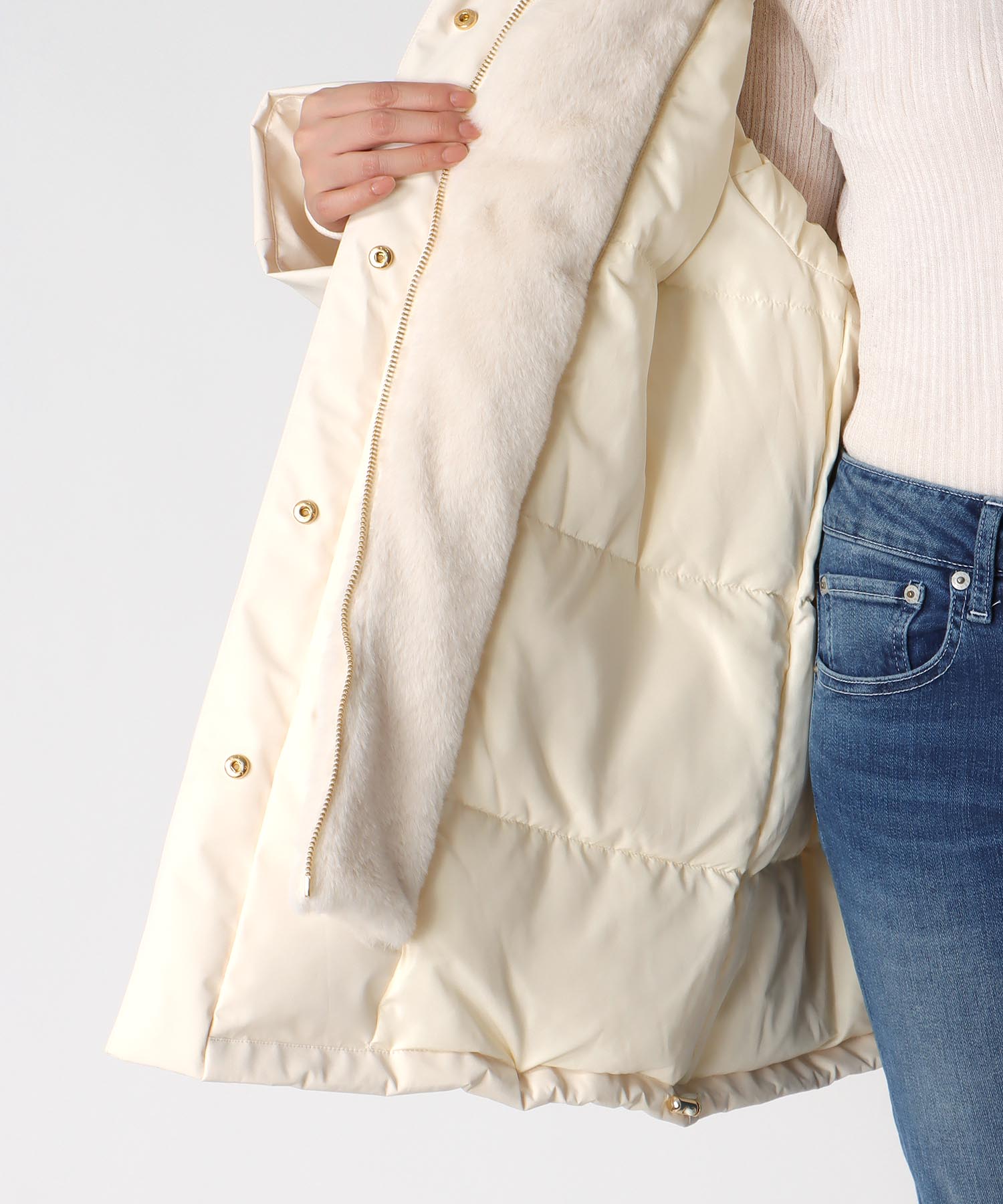 ステッチレス ライナー付きダウンジャケット