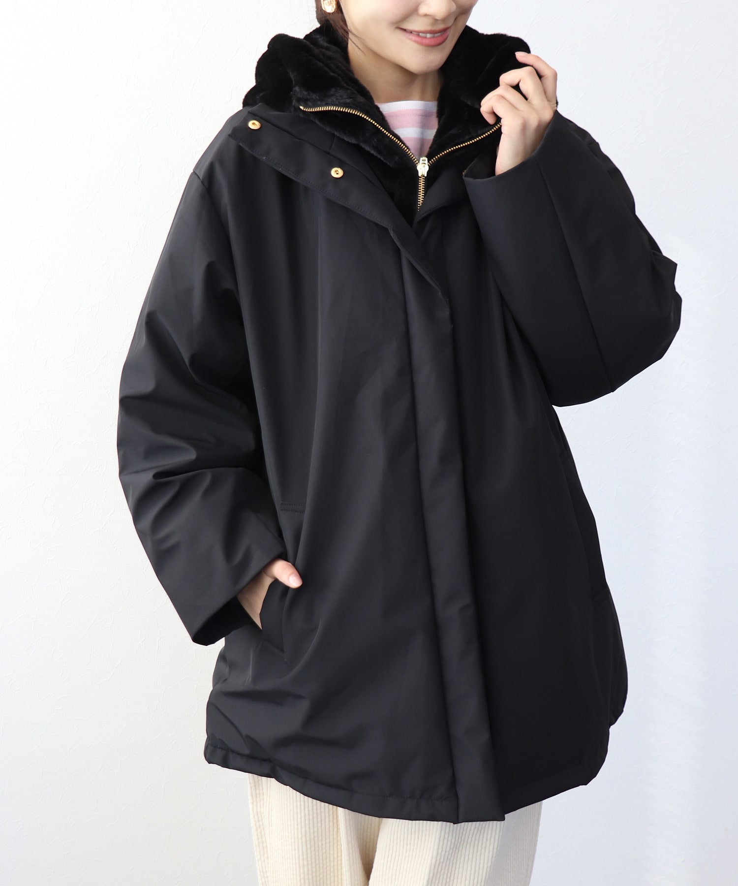 ステッチレス ライナー付きダウンジャケット