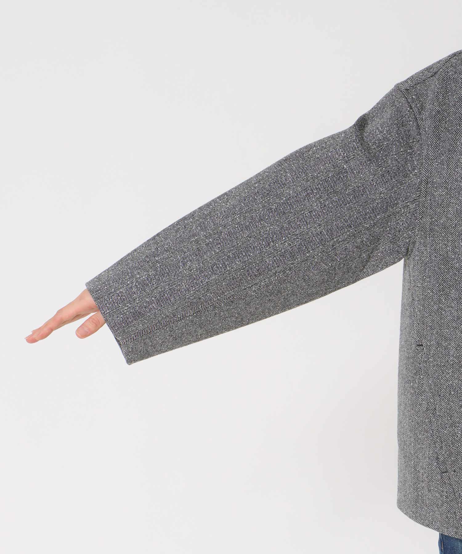 ツィードボンディングノーカラージャケット