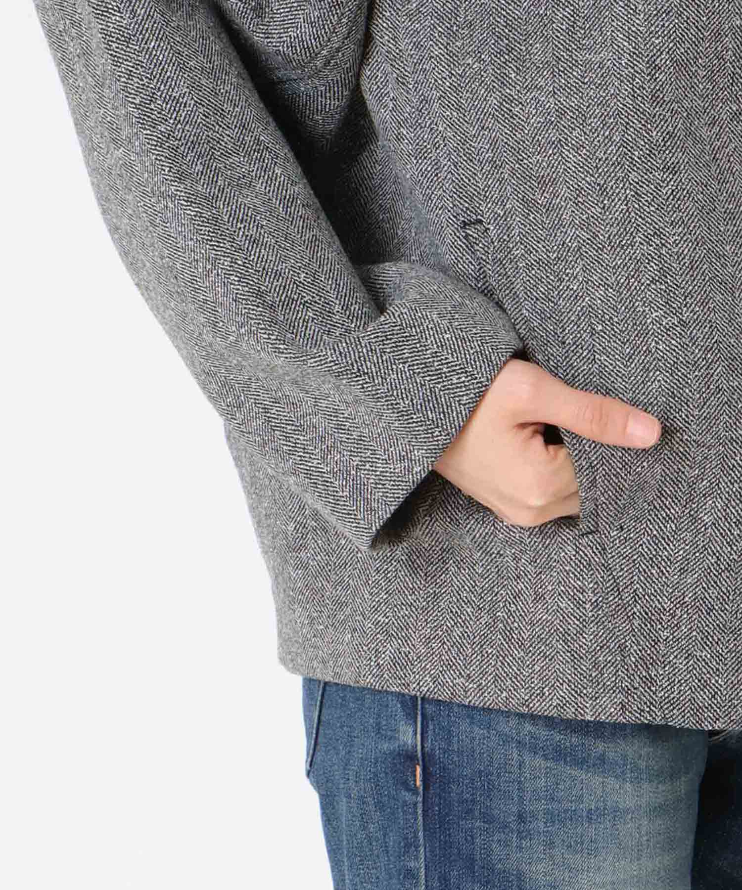 ツィードボンディングノーカラージャケット