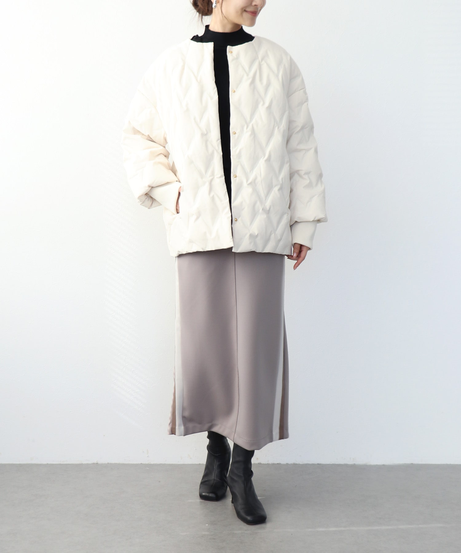 ステッチレスダウンノーカラージャケット