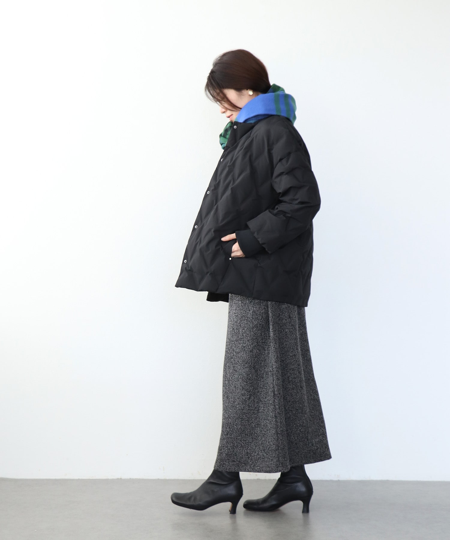 ステッチレスダウンノーカラージャケット