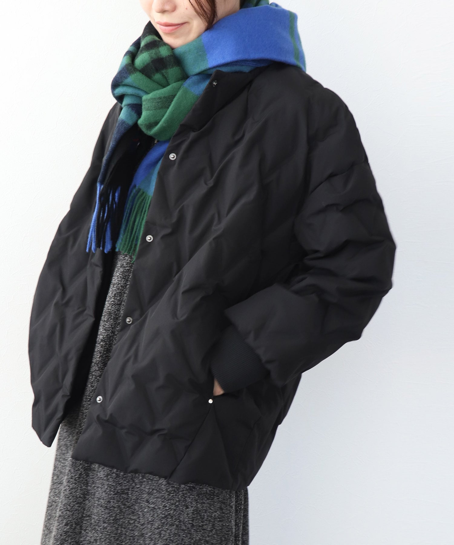 ステッチレスダウンノーカラージャケット