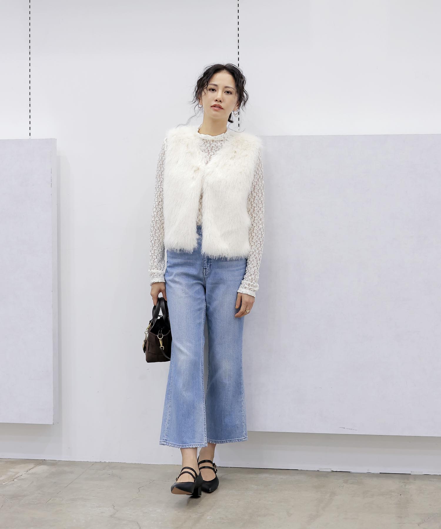 【8月28日予約販売】フェイクFOXファーショートベスト