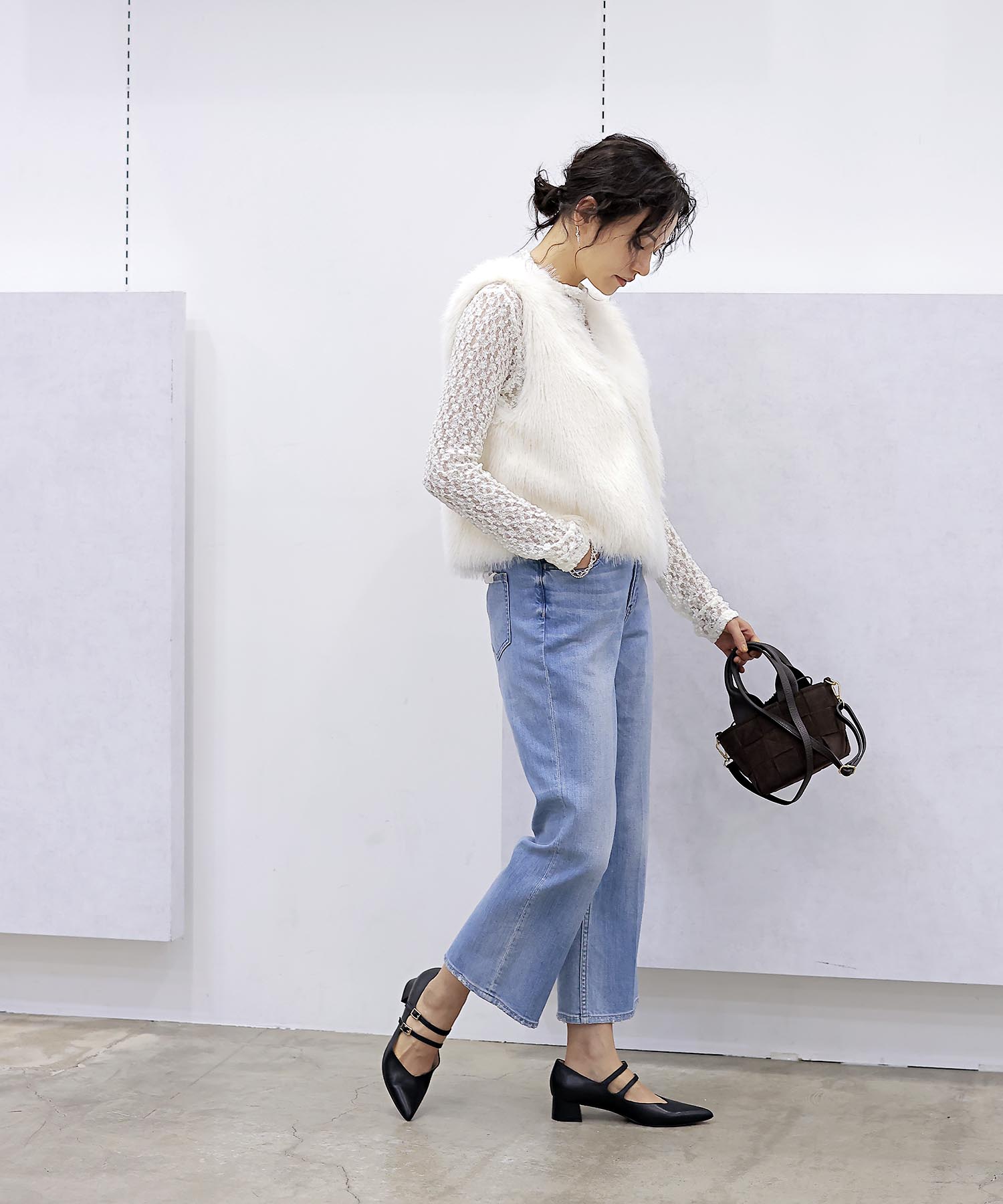 【8月28日予約販売】フェイクFOXファーショートベスト