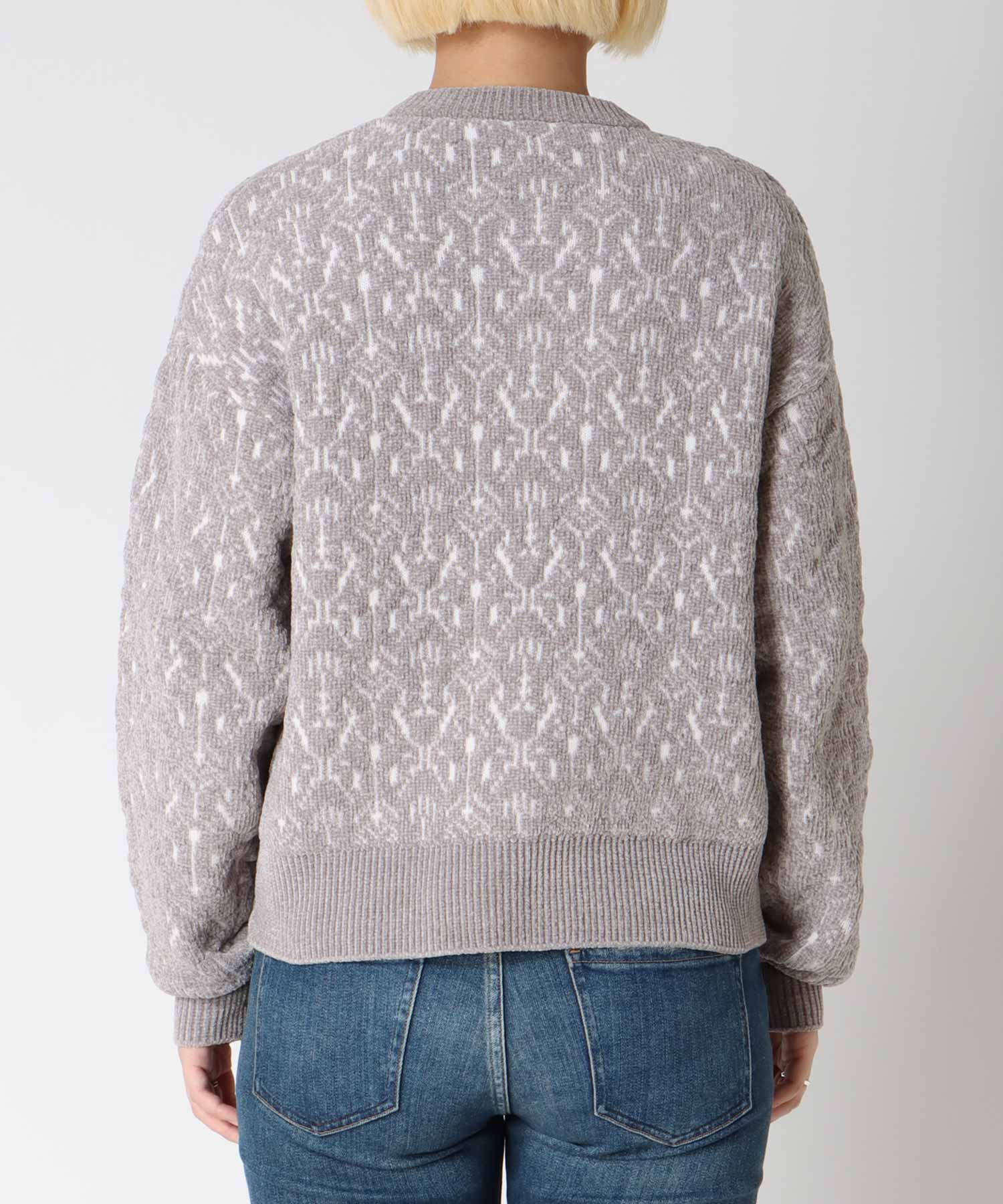 モールジャガードニットブルゾン