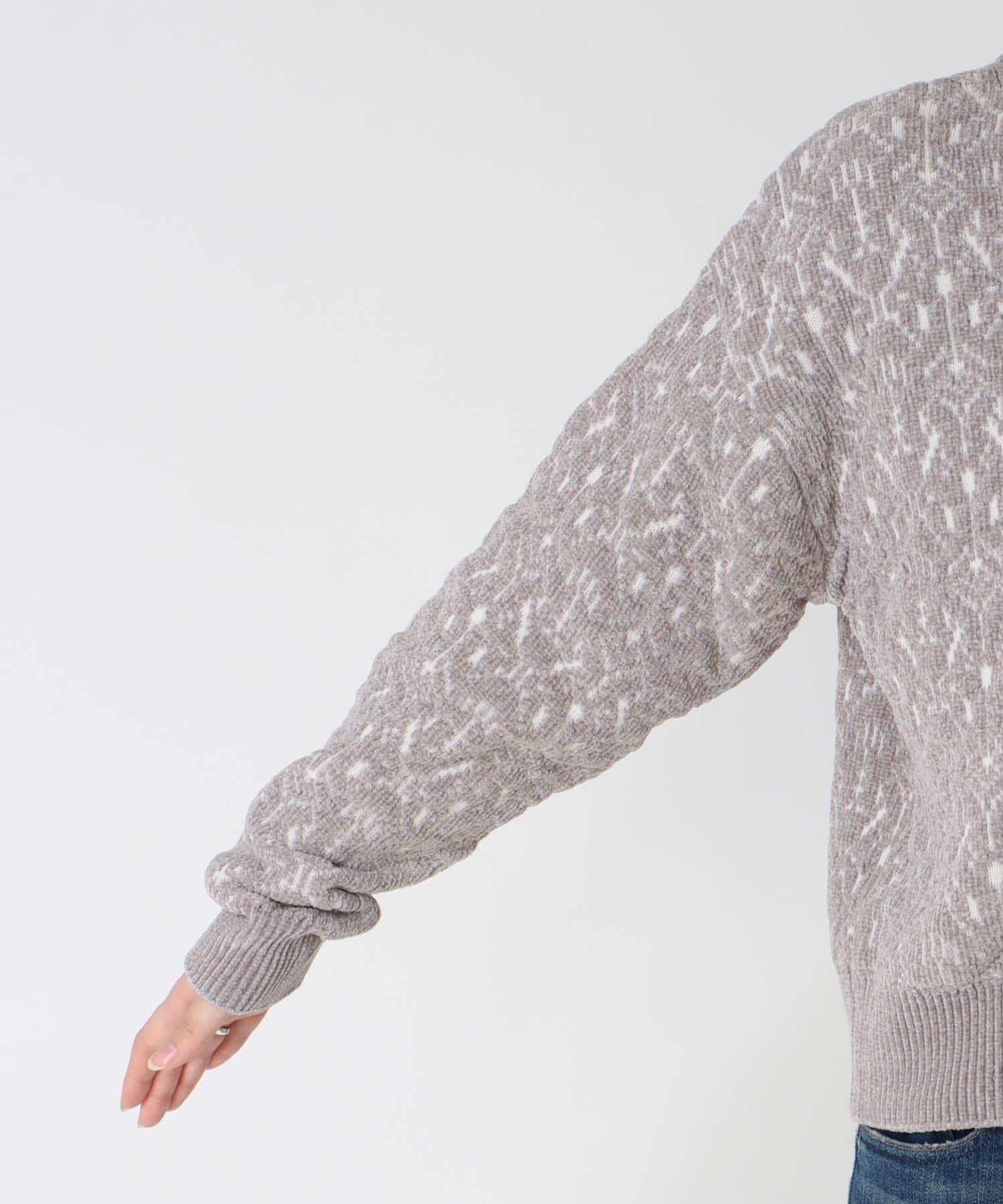 モールジャガードニットブルゾン