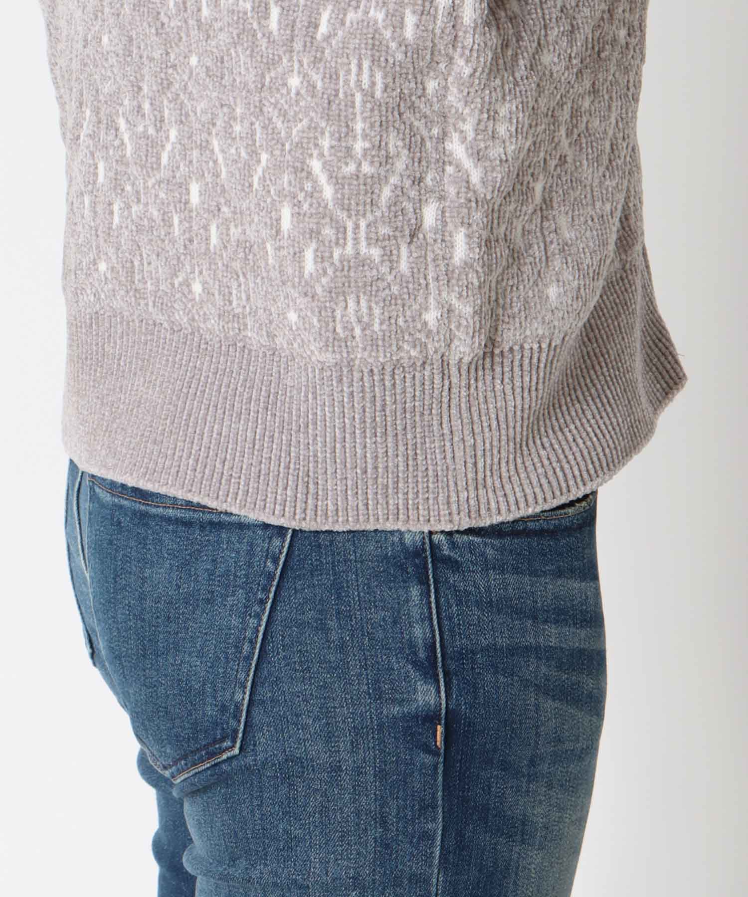 モールジャガードニットブルゾン