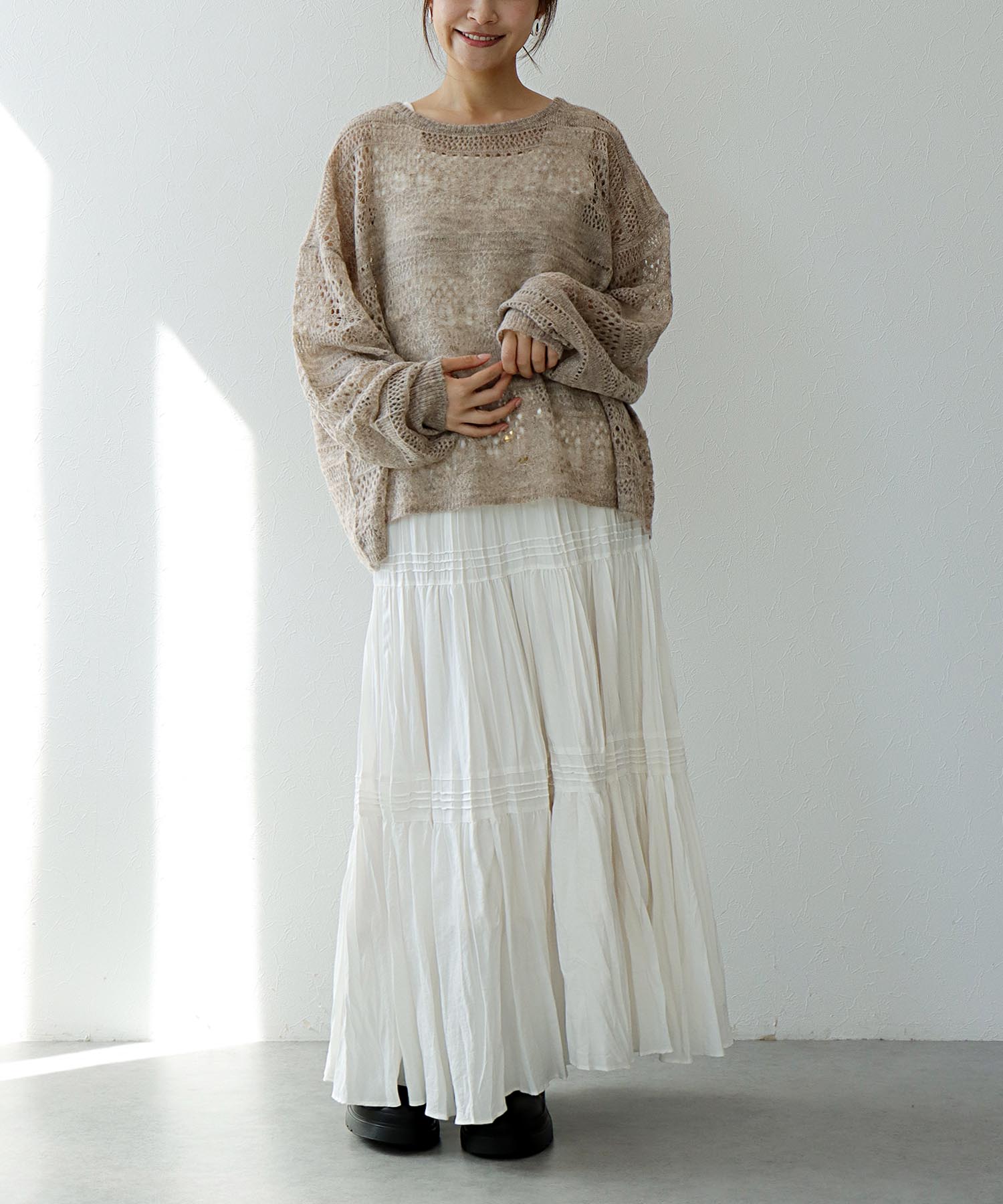 ナチュラルエアータンブラーティアードスカート