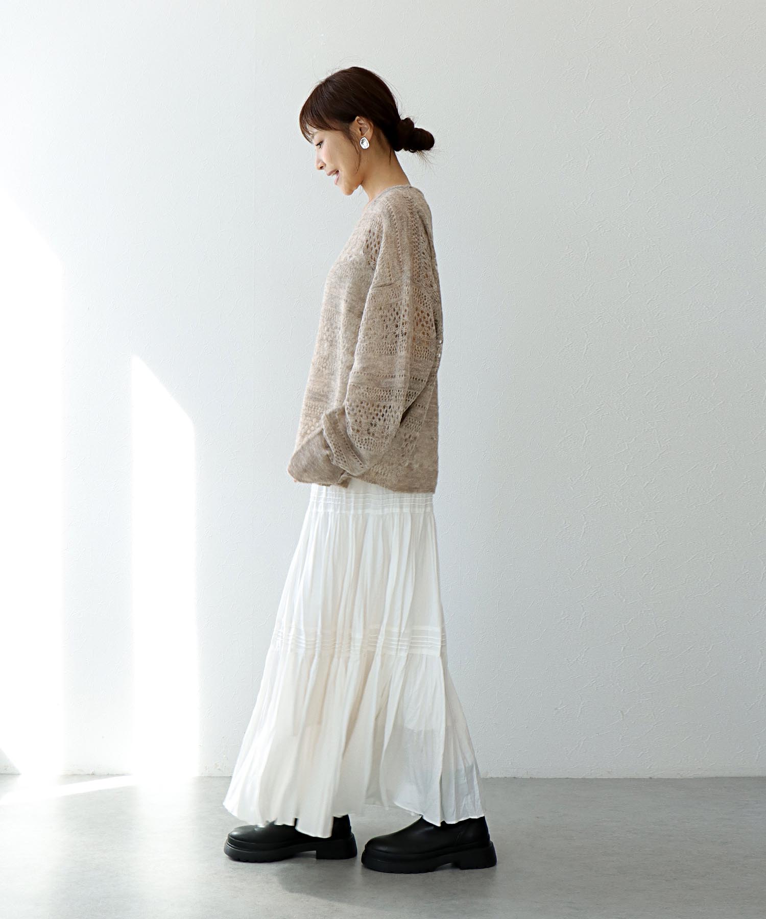 ナチュラルエアータンブラーティアードスカート