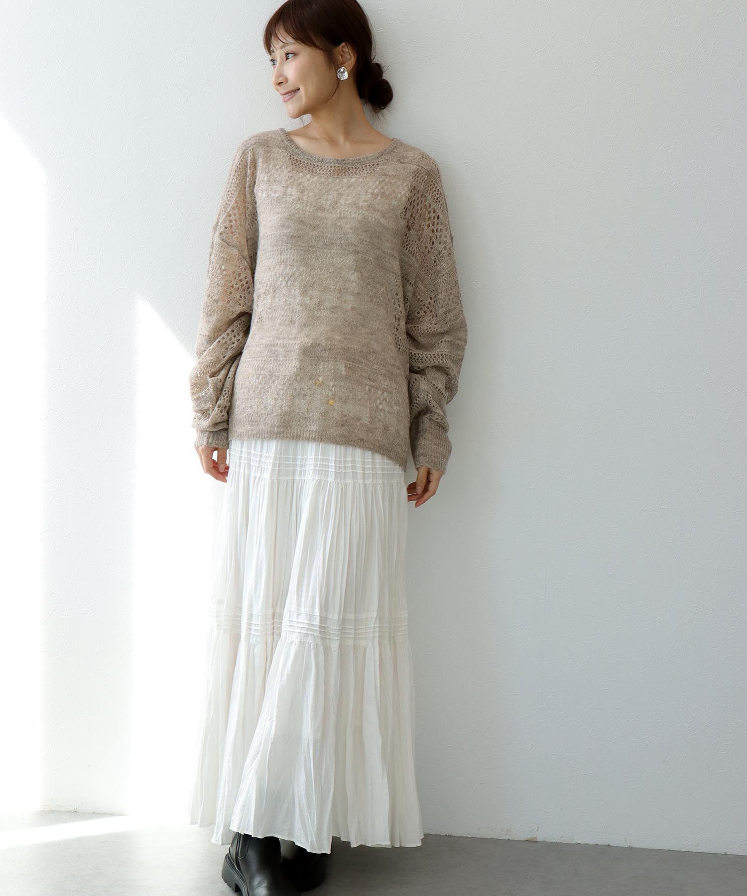 ナチュラルエアータンブラーティアードスカート