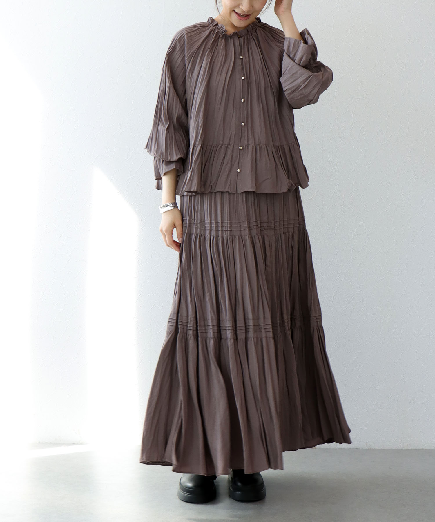 ナチュラルエアータンブラーティアードスカート