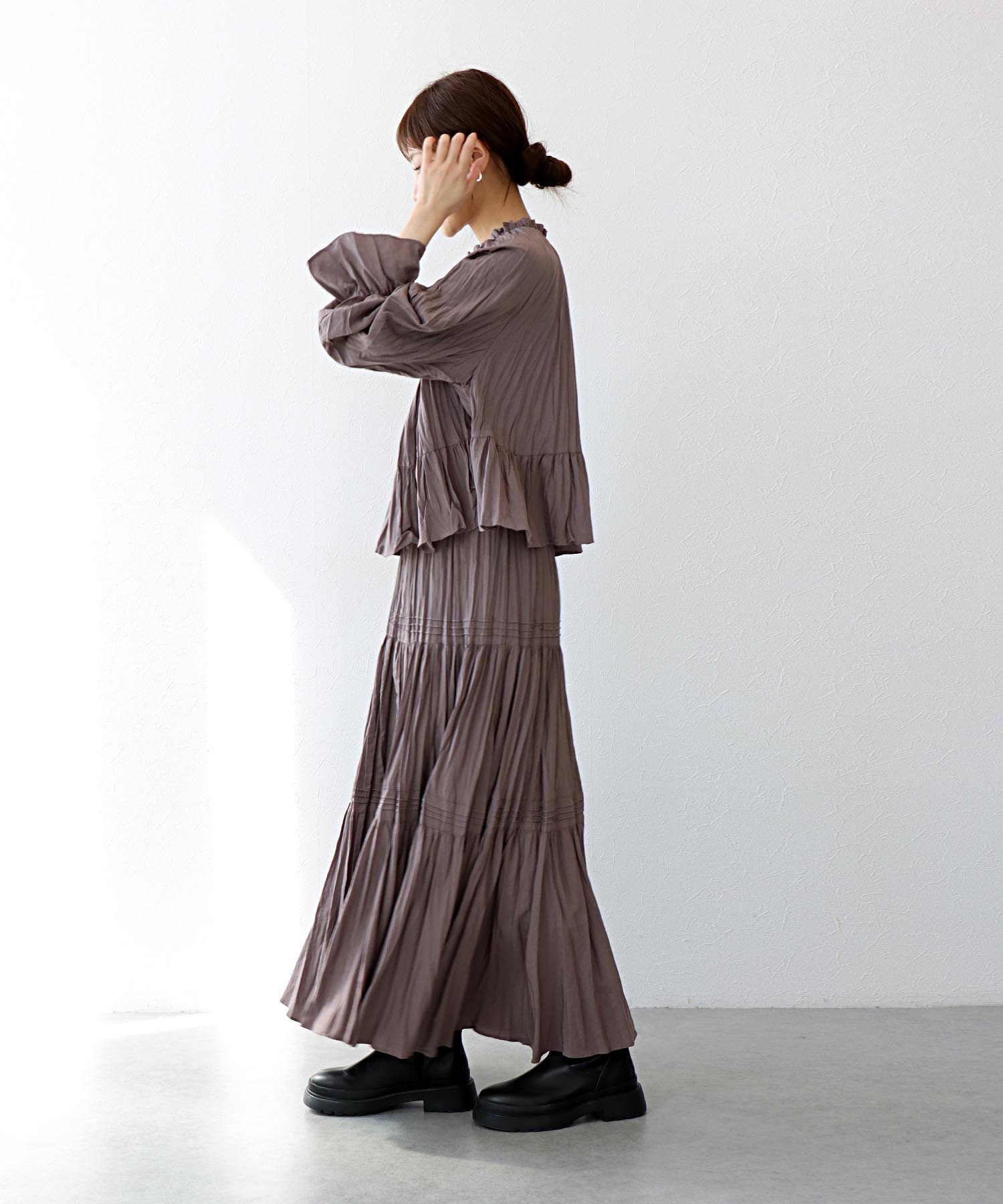 ナチュラルエアータンブラーティアードスカート