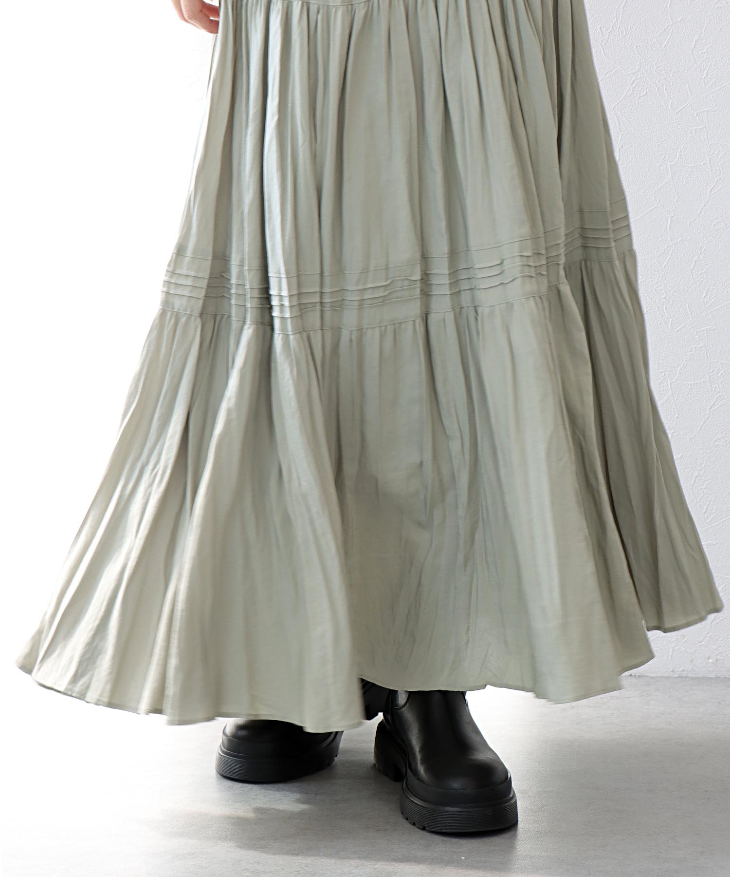ナチュラルエアータンブラーティアードスカート