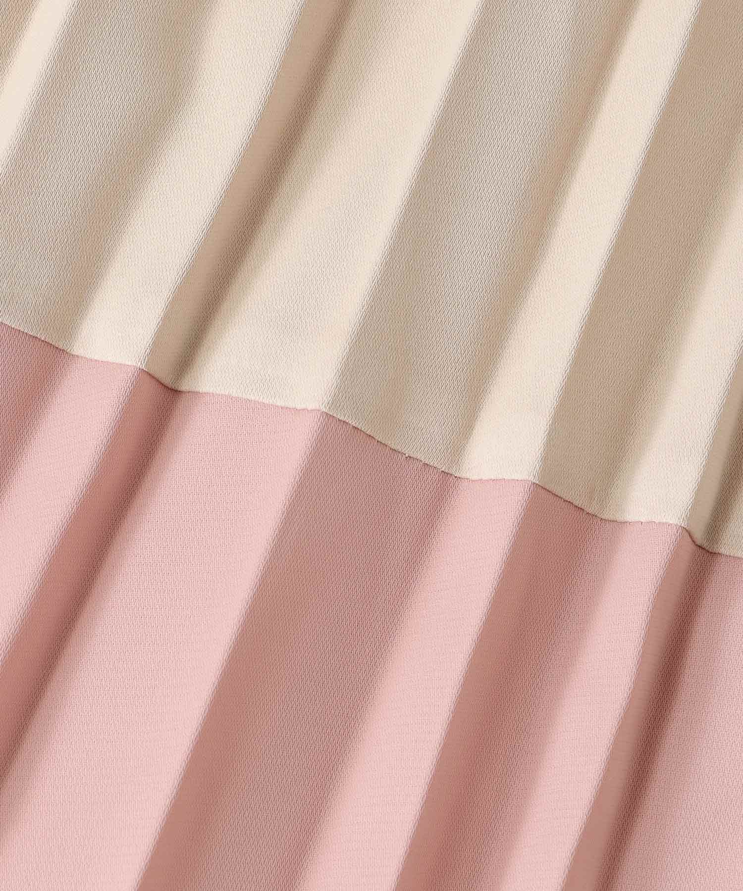バイカラープリーツスカート