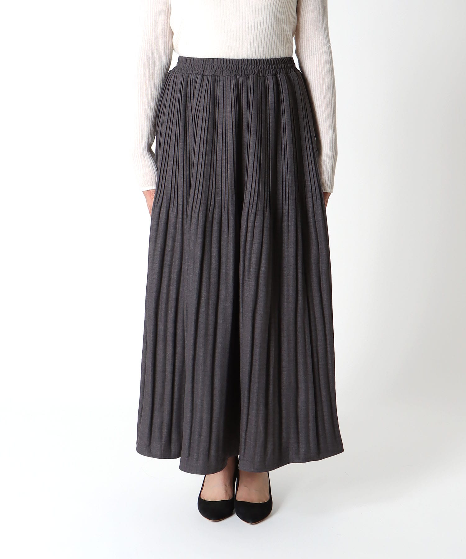 ミストウールタッチプリーツスカート