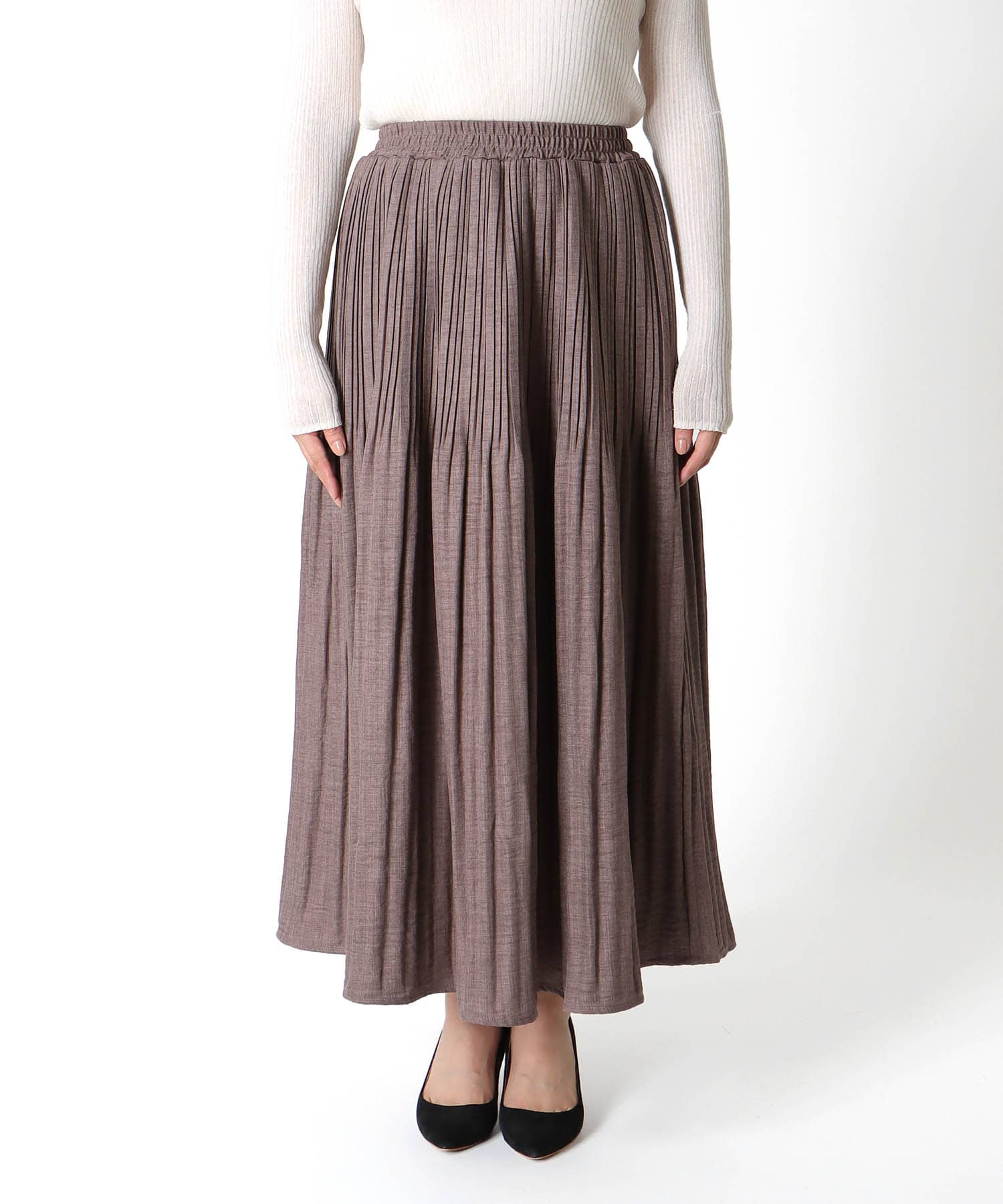 ミストウールタッチプリーツスカート