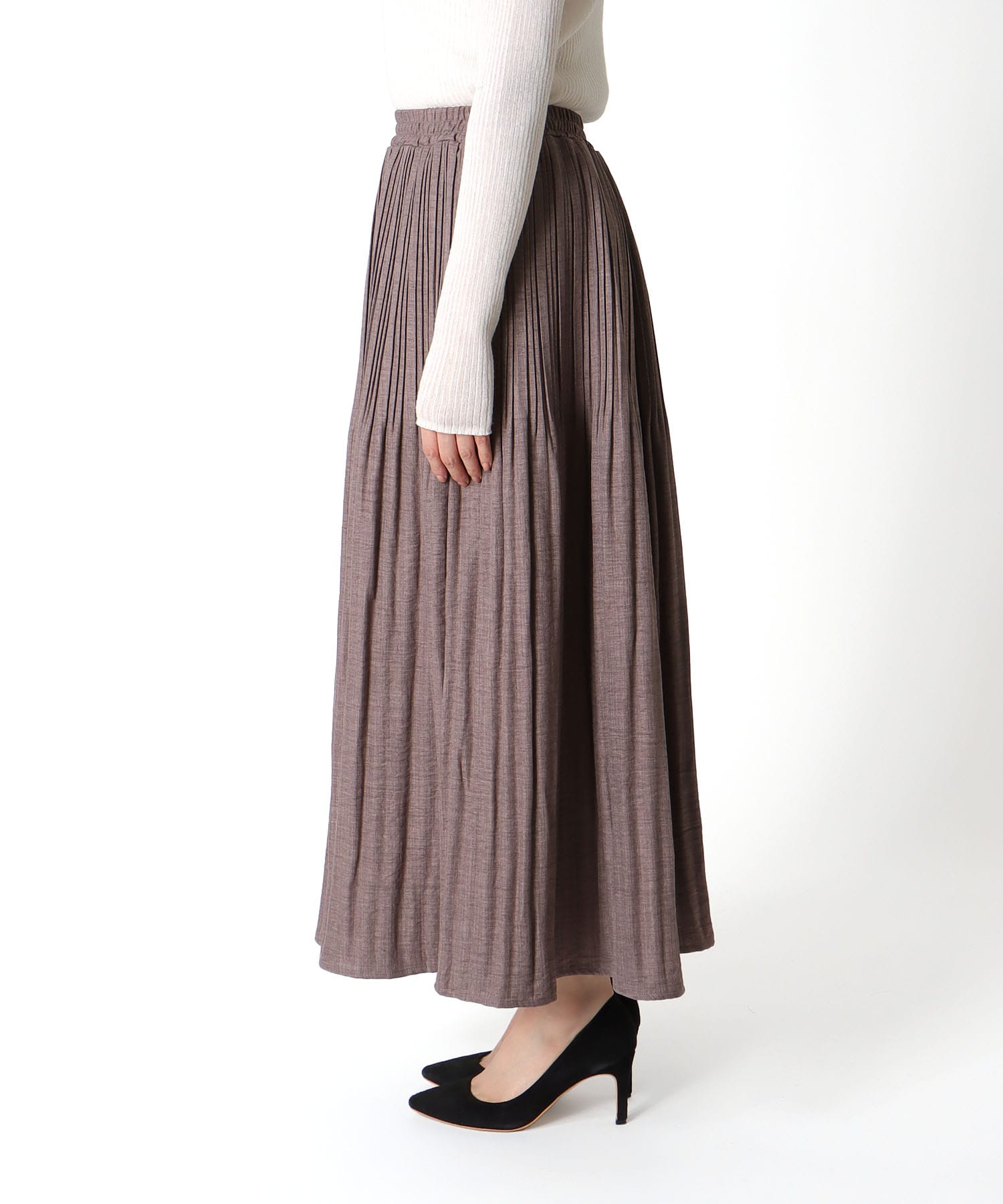 ミストウールタッチプリーツスカート