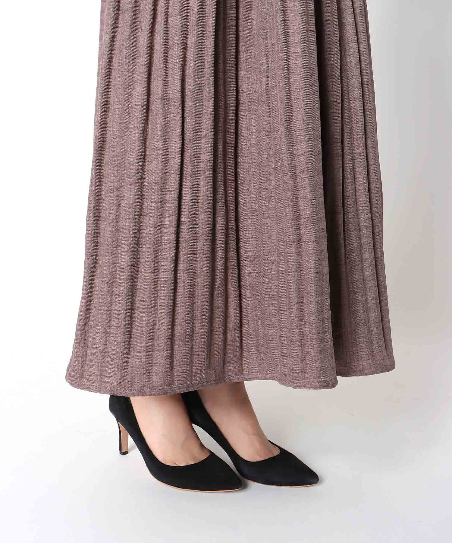 ミストウールタッチプリーツスカート