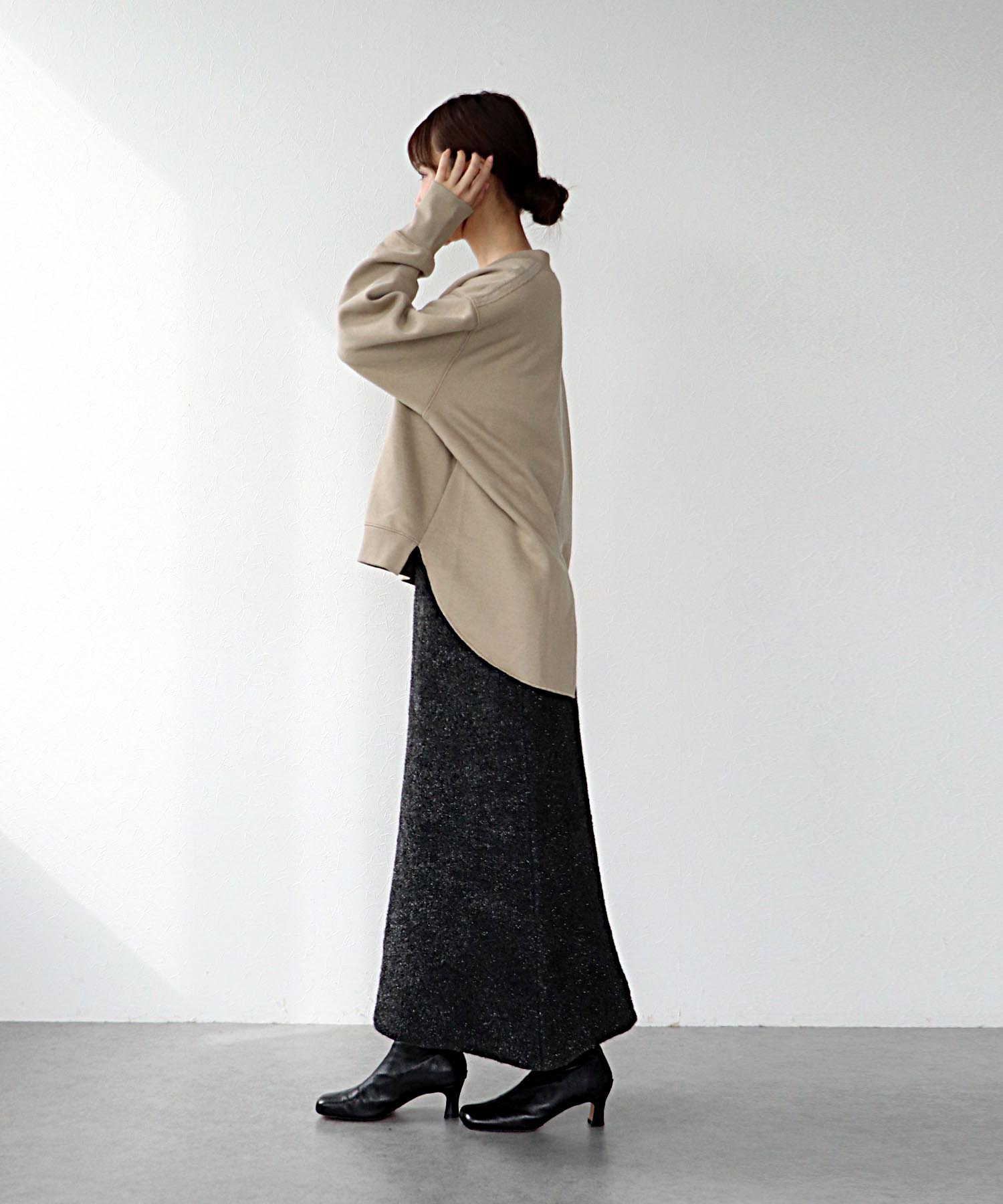 ラメフェザースカート