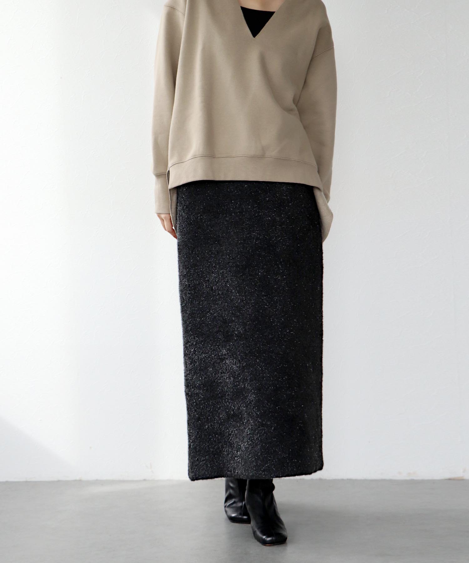 ラメフェザースカート