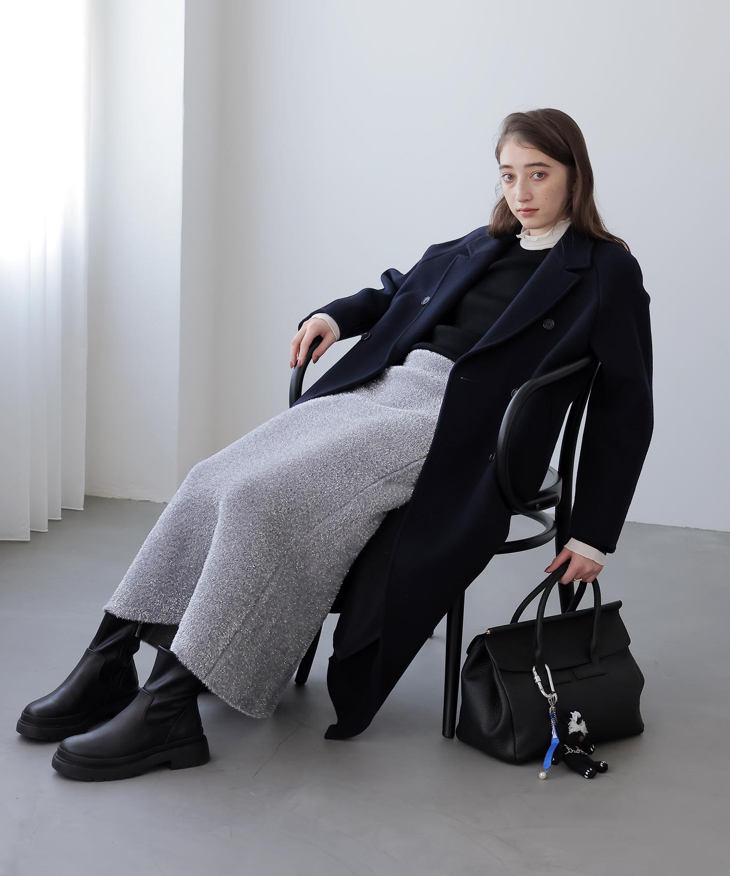 ラメフェザースカート